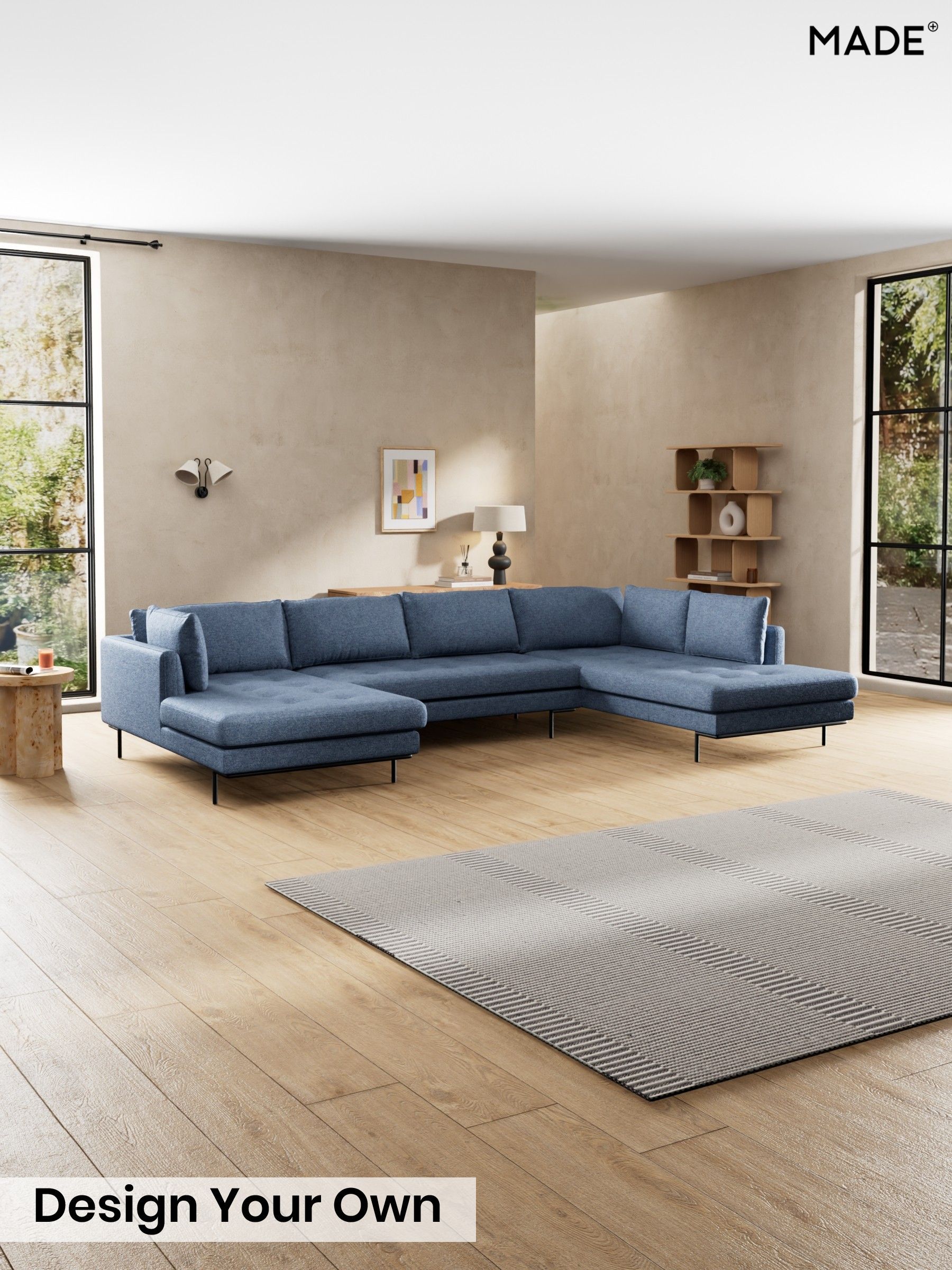 Boucle Textured Weave/Slate Blue - Harlow By Made