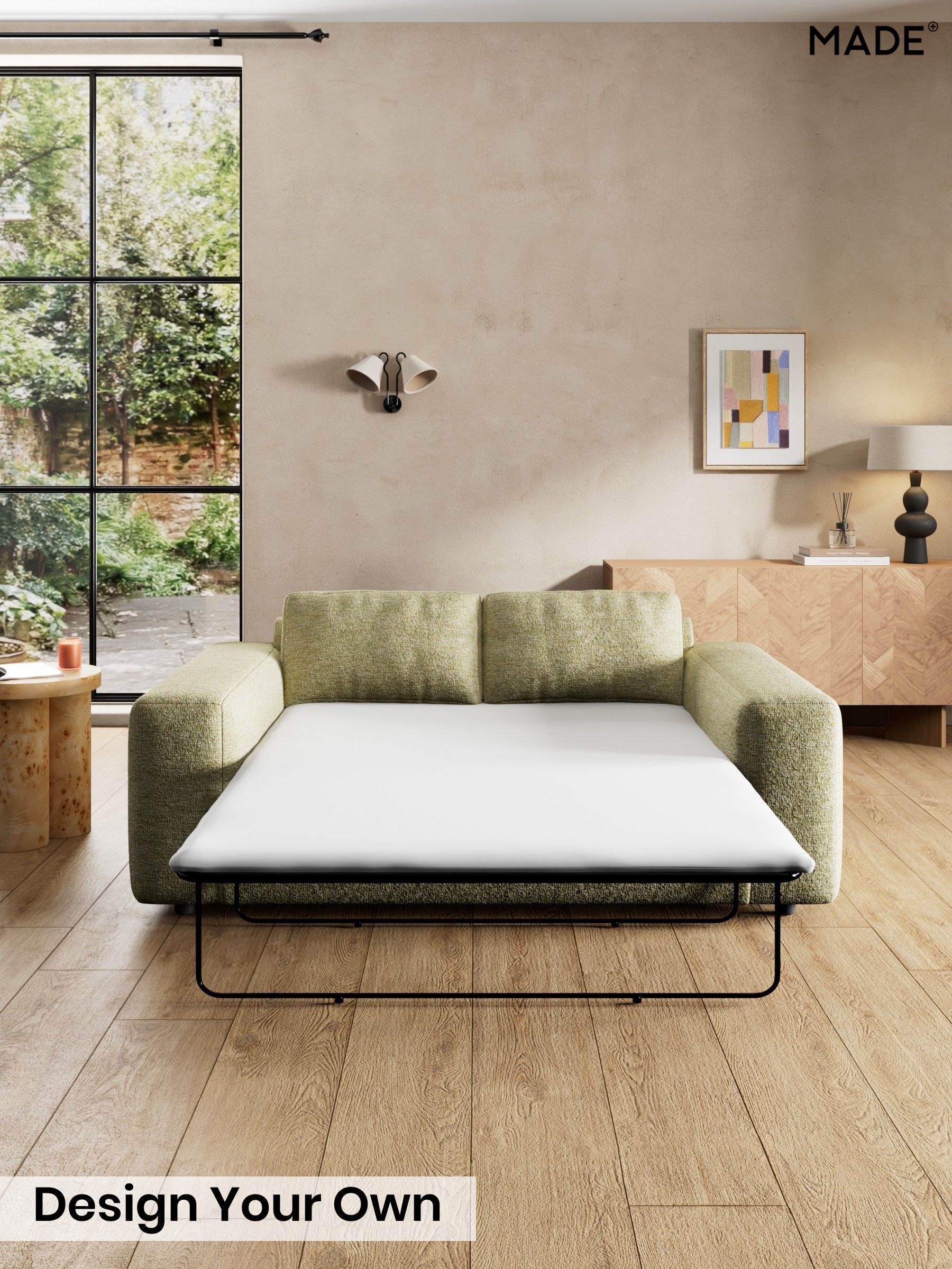 Boucle Textured Weave/Pale Fir Green - Alec By Made