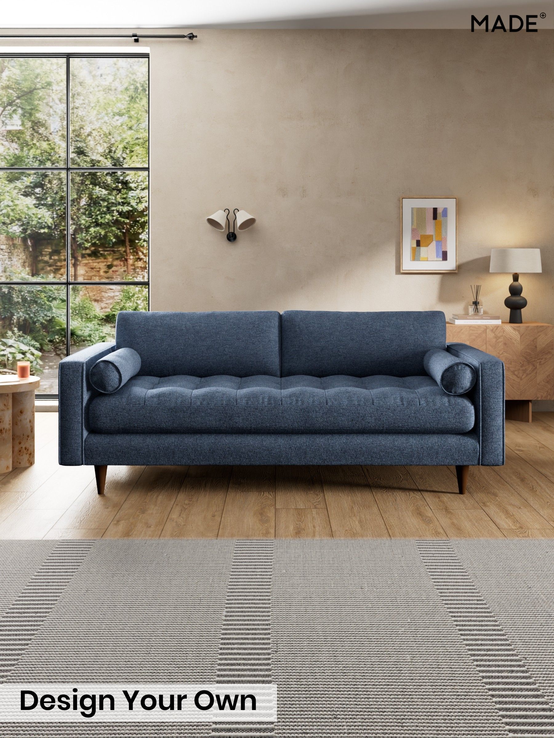 Boucle Textured Weave/Slate Blue - Scott By Made