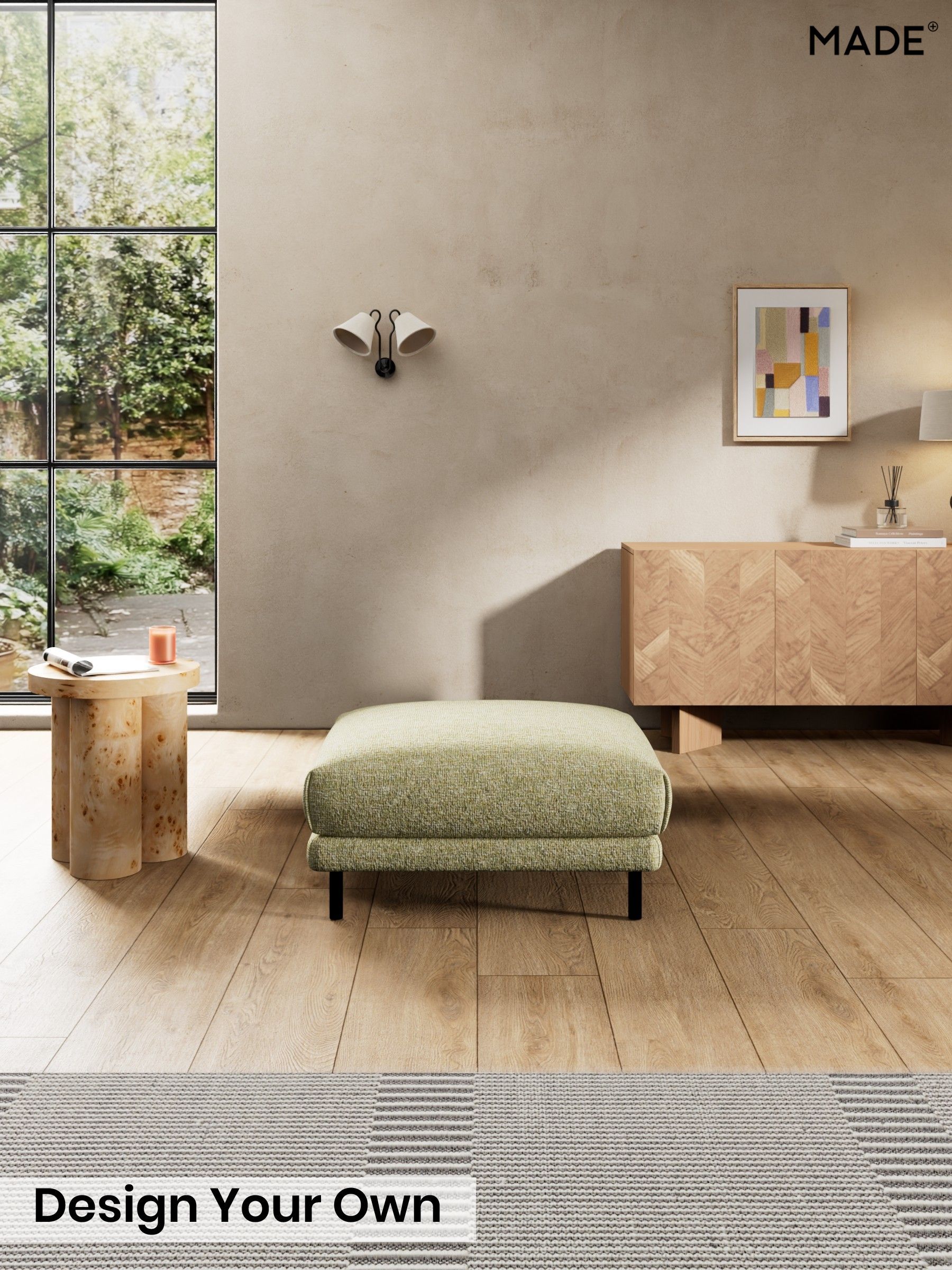 Boucle Textured Weave/Pale Fir Green - Odin By Made
