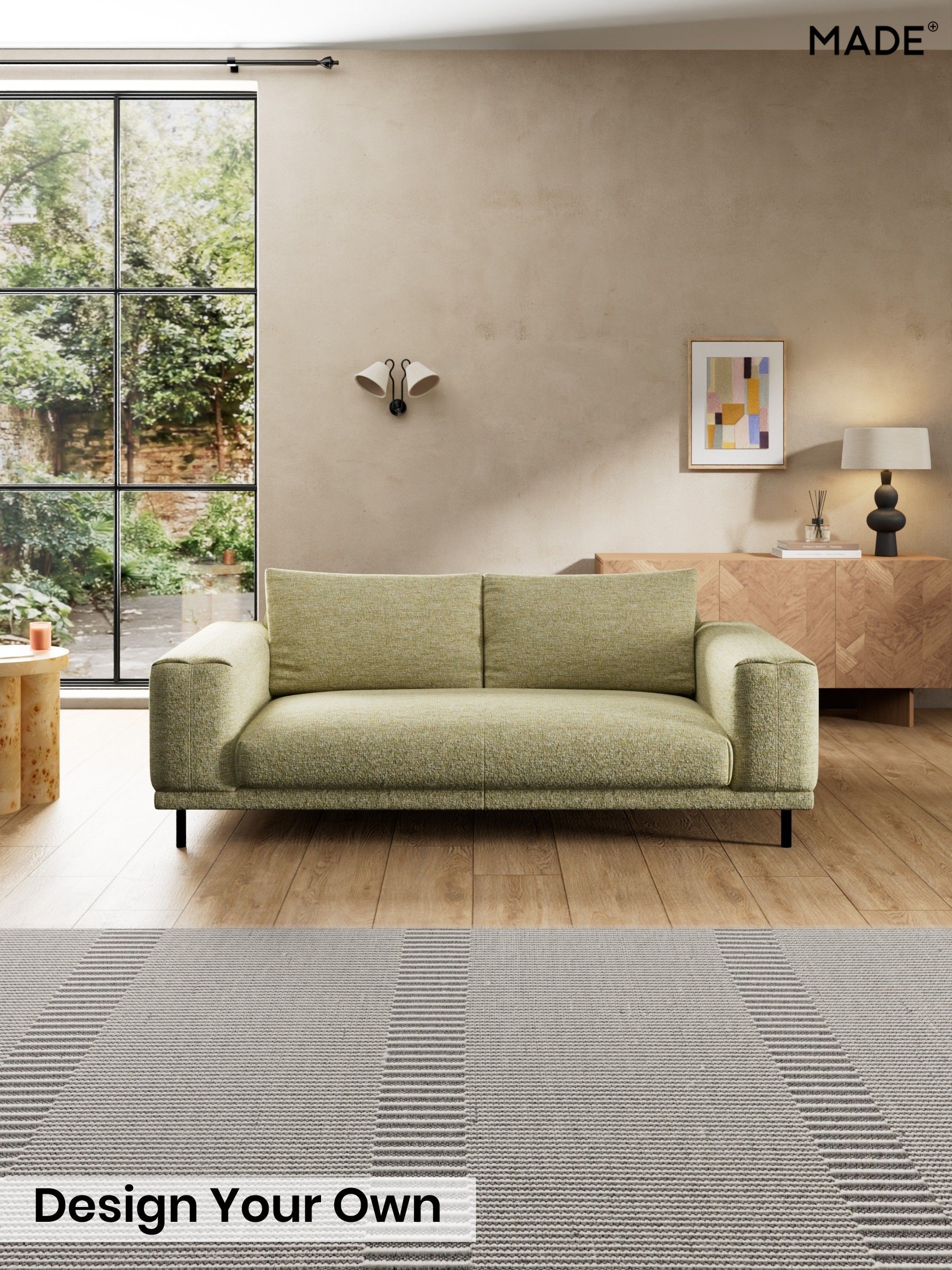Boucle Textured Weave/Pale Fir Green - Odin By Made