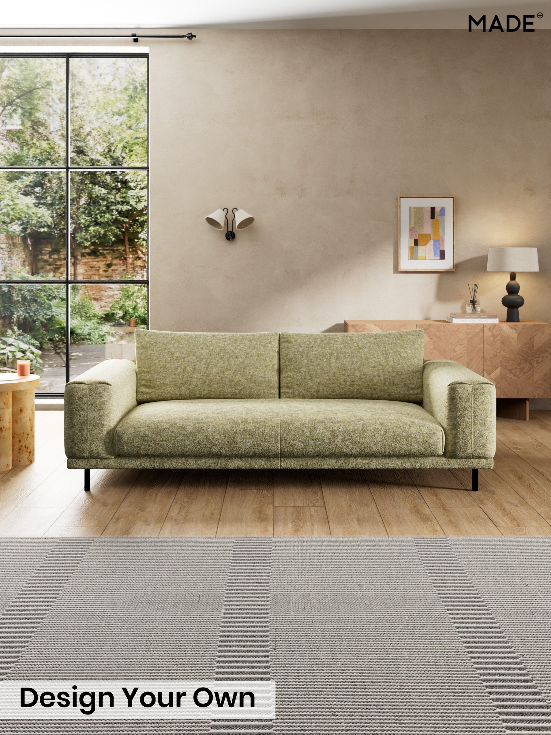 Boucle Textured Weave/Pale Fir Green - Odin By Made