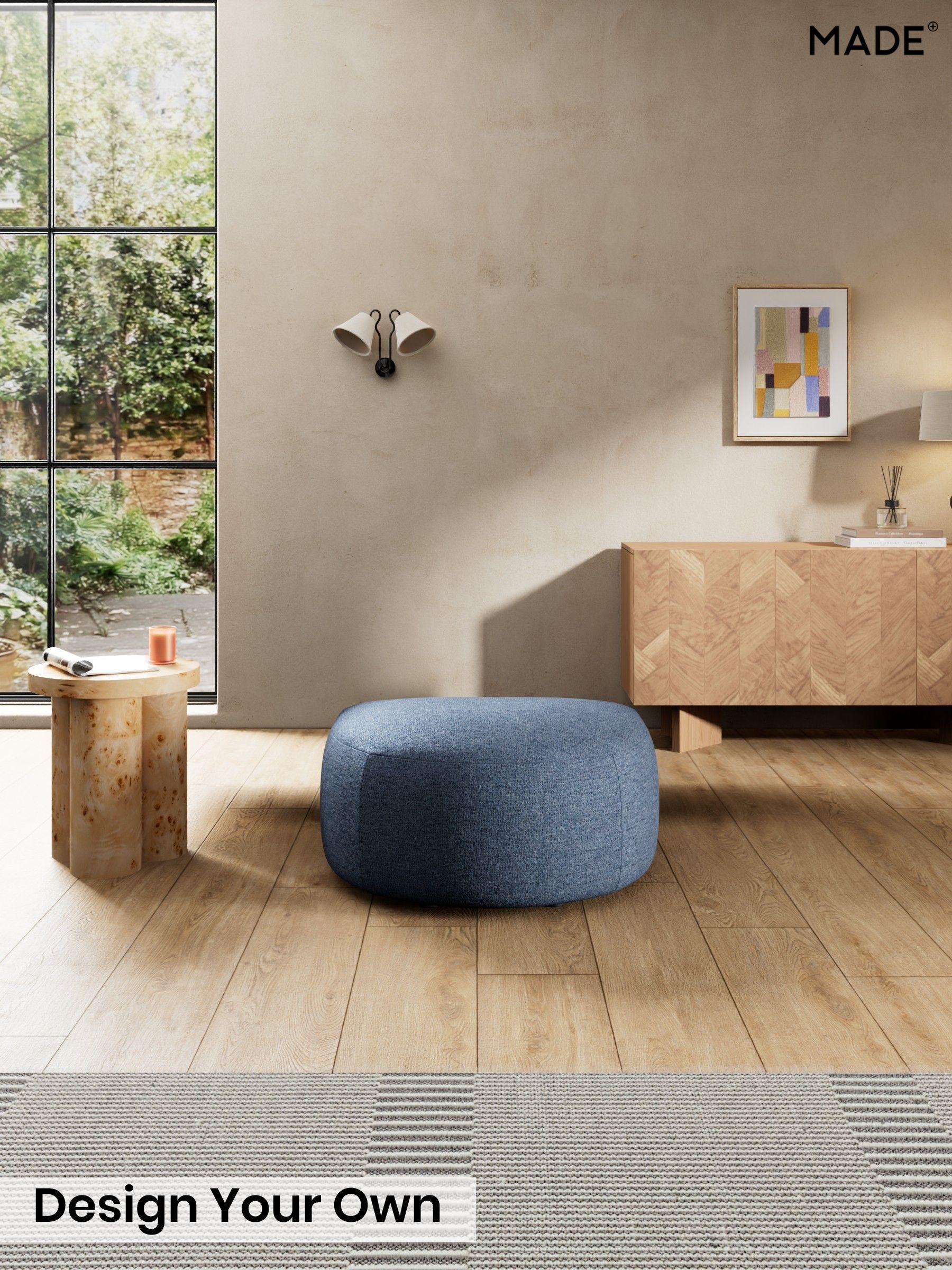 Boucle Textured Weave/Slate Blue - Soma By Made