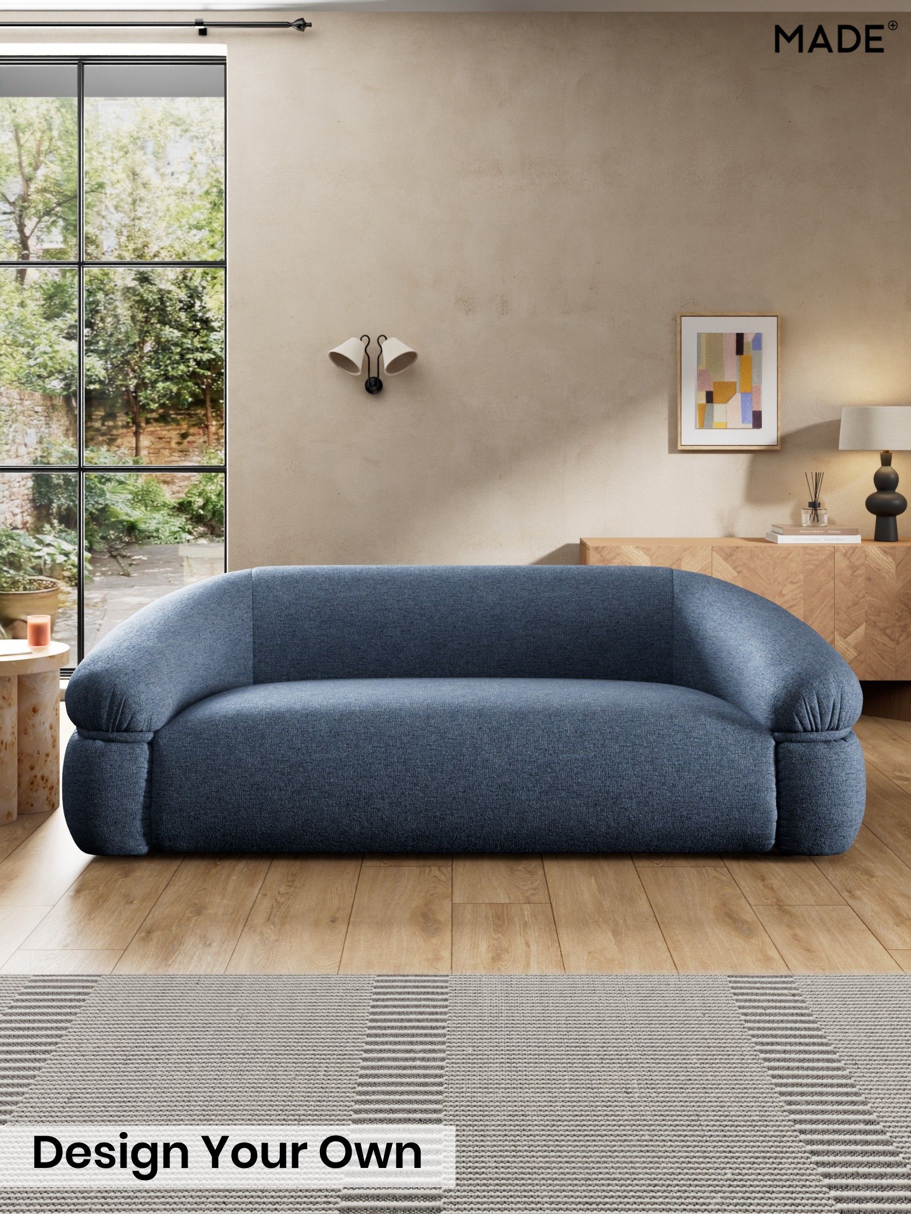 Boucle Textured Weave/Slate Blue - Soma By Made