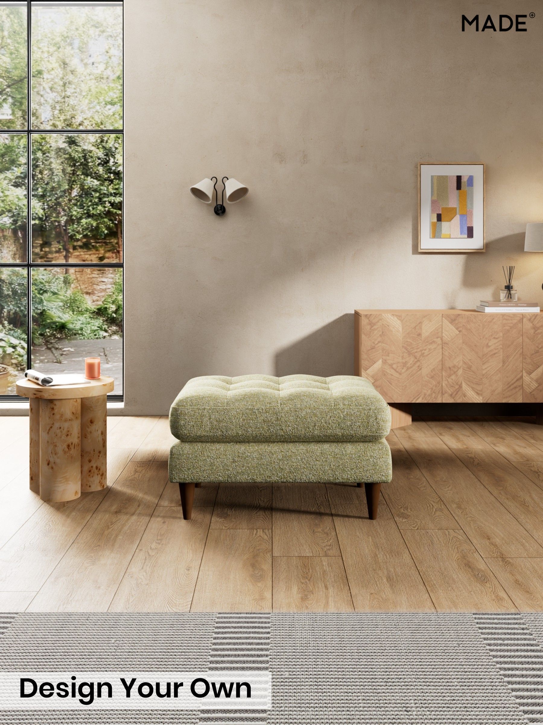 Boucle Textured Weave/Pale Fir Green - Scott By Made