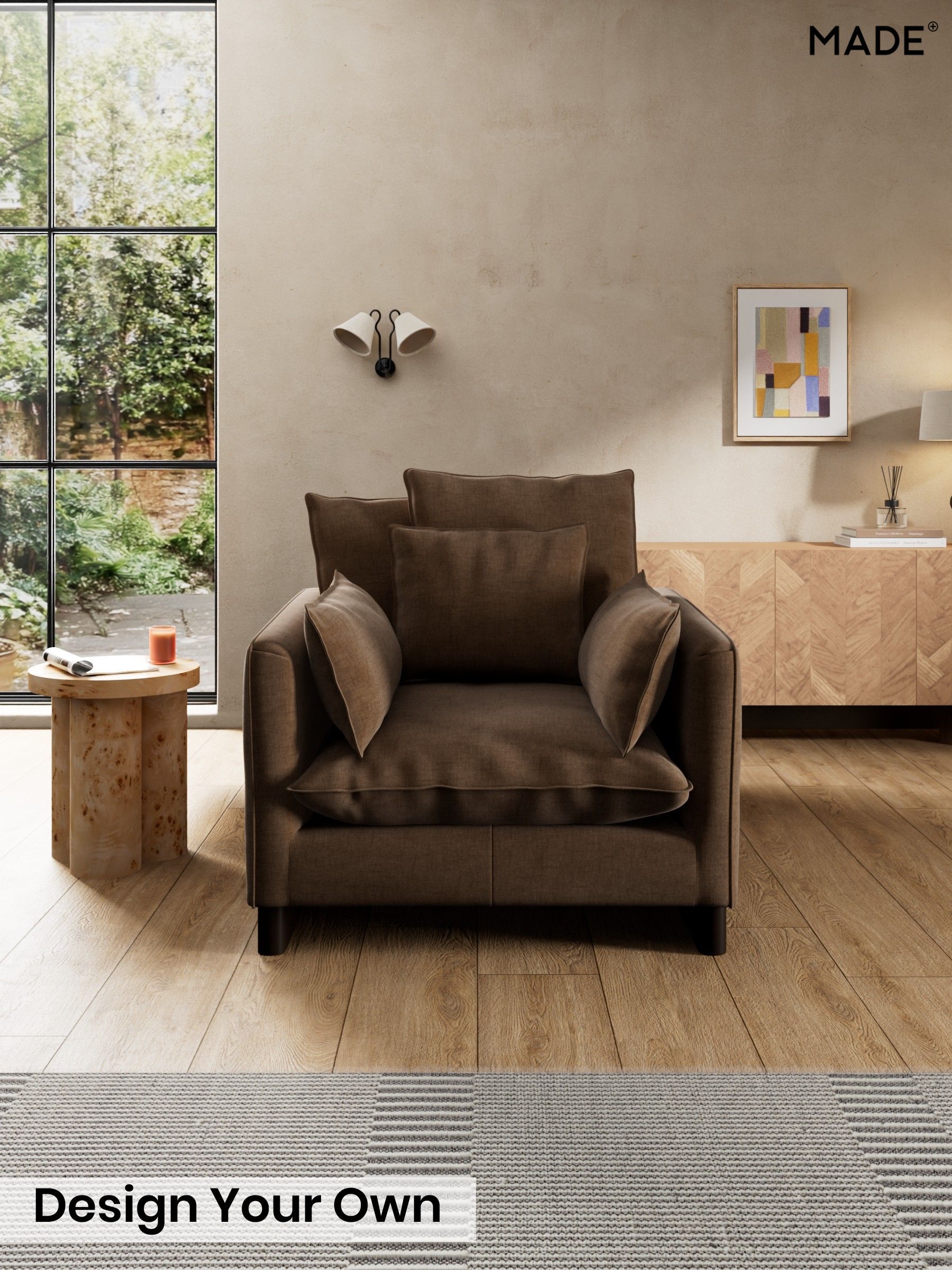 Etched Chenille/Cocoa Brown - Whitby Scatter Back By Made