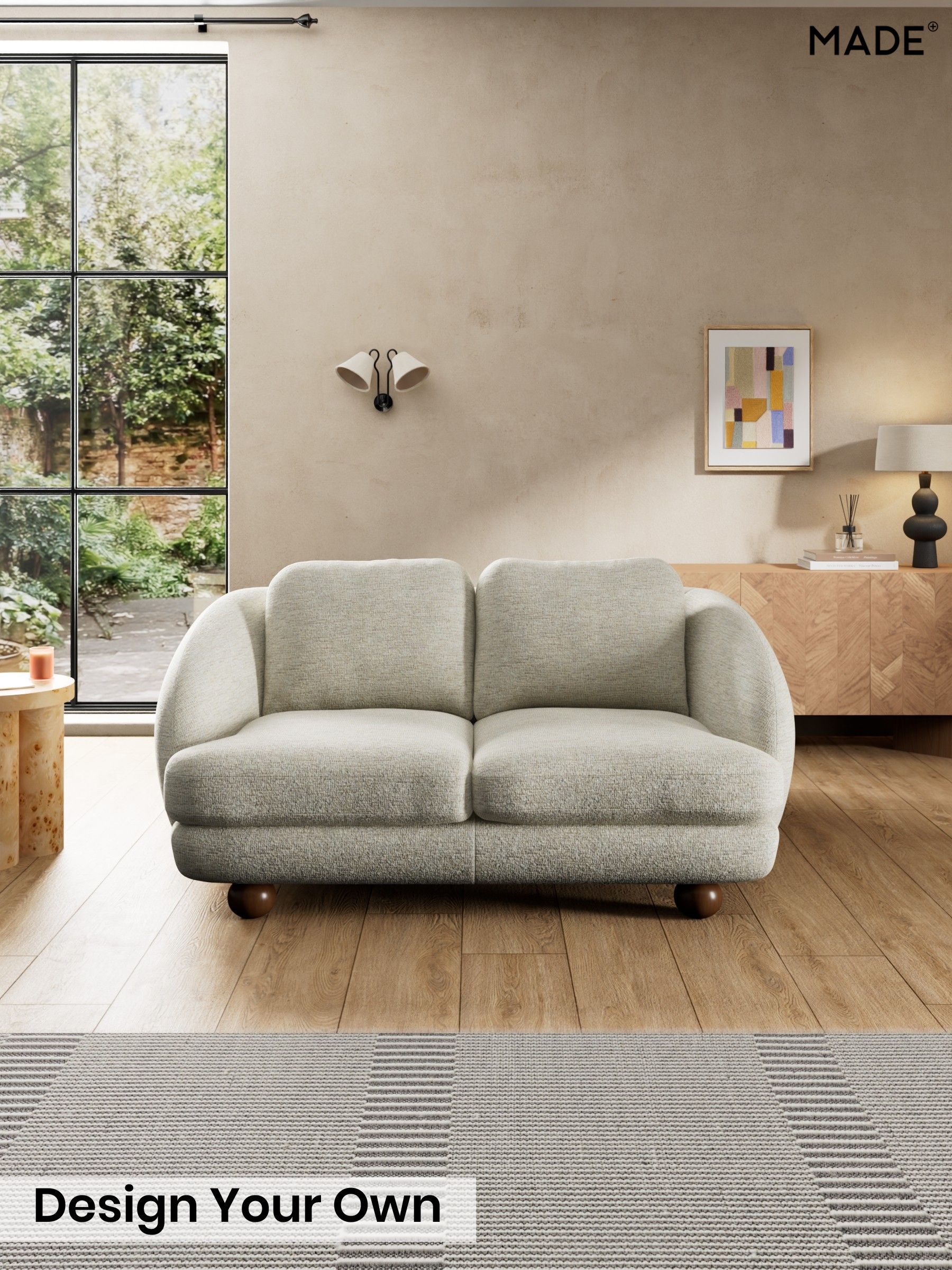 Boucle Textured Weave/Light Natural - Madris By Made