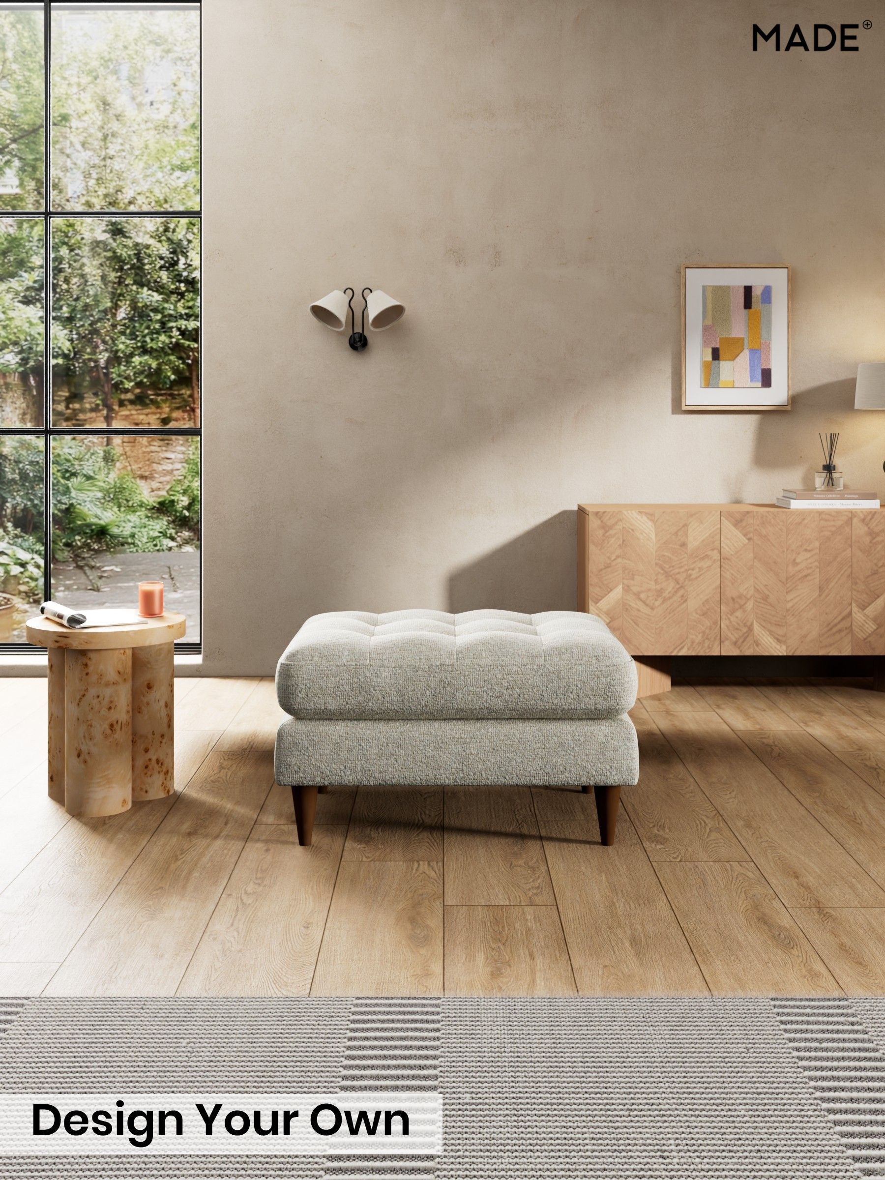 Boucle Textured Weave/Light Natural - Scott By Made