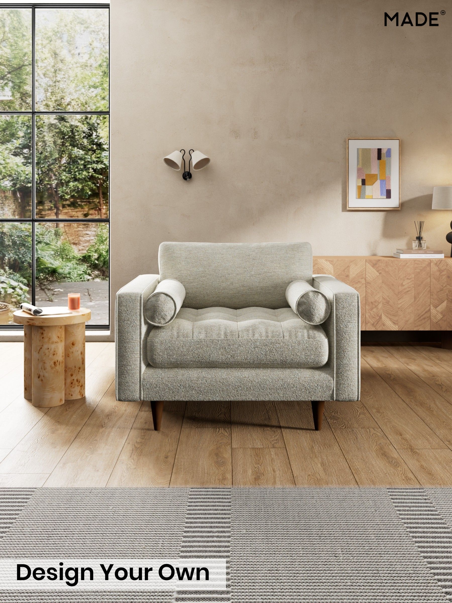 Boucle Textured Weave/Light Natural - Scott By Made