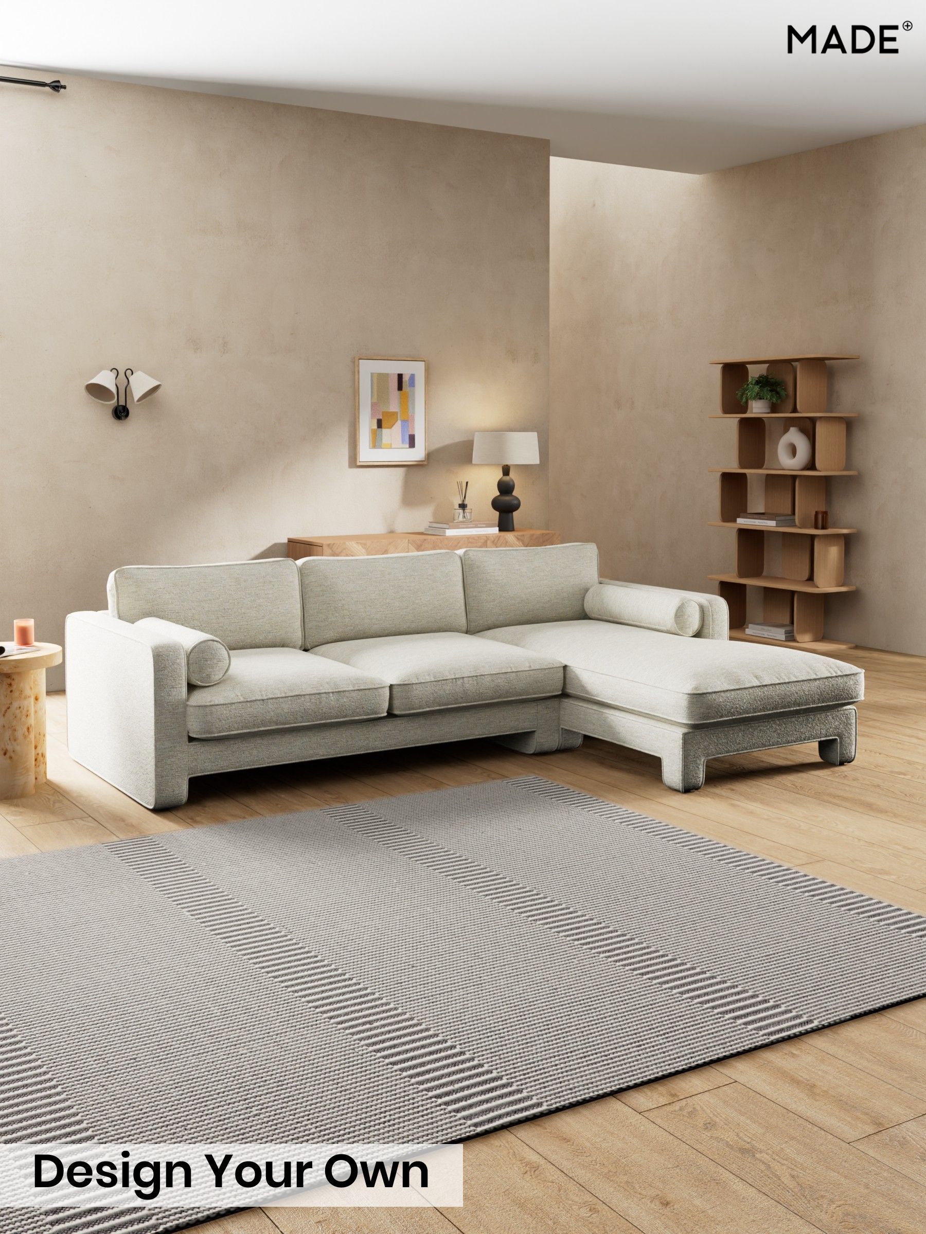 Boucle Textured Weave/Light Natural - Holloway By Made