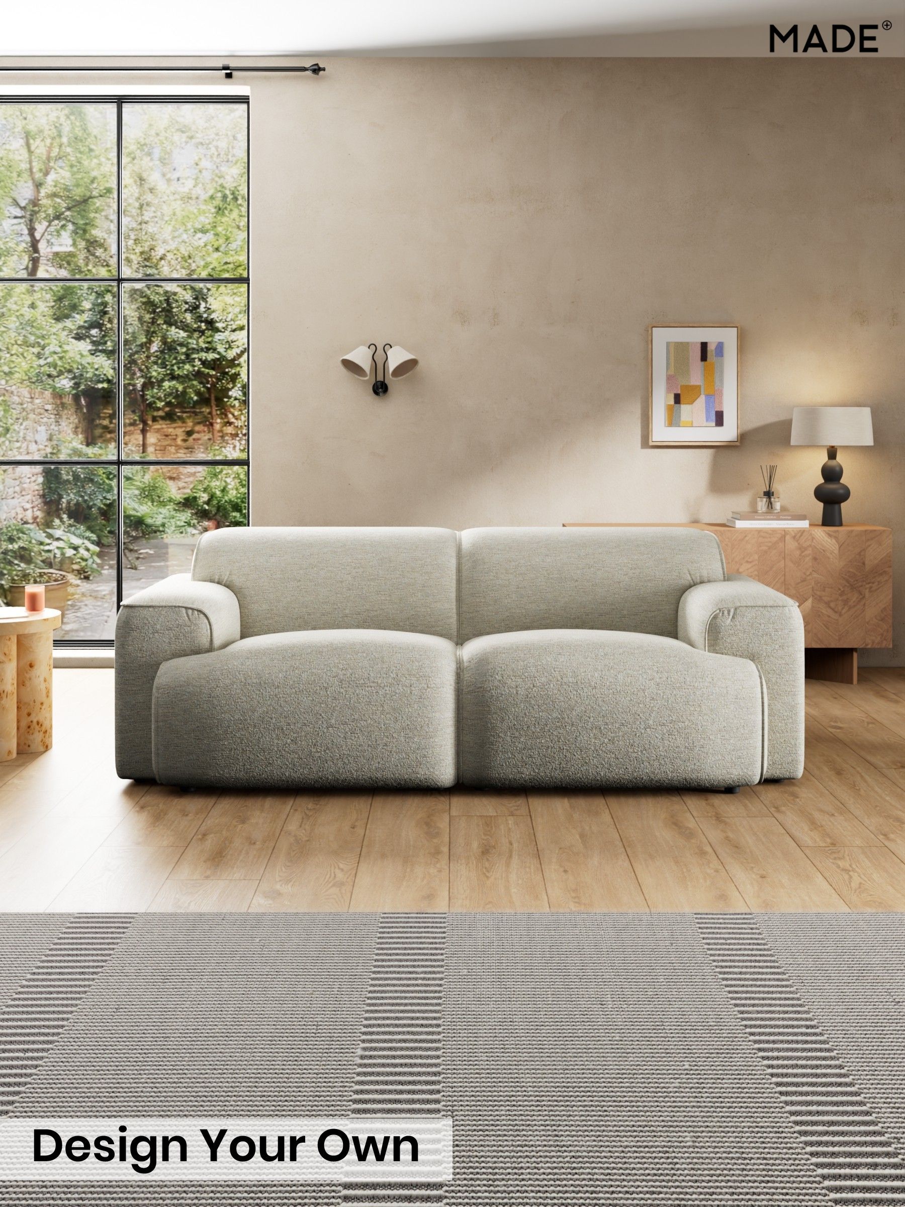 Boucle Textured Weave/Light Natural - Avalon By Made