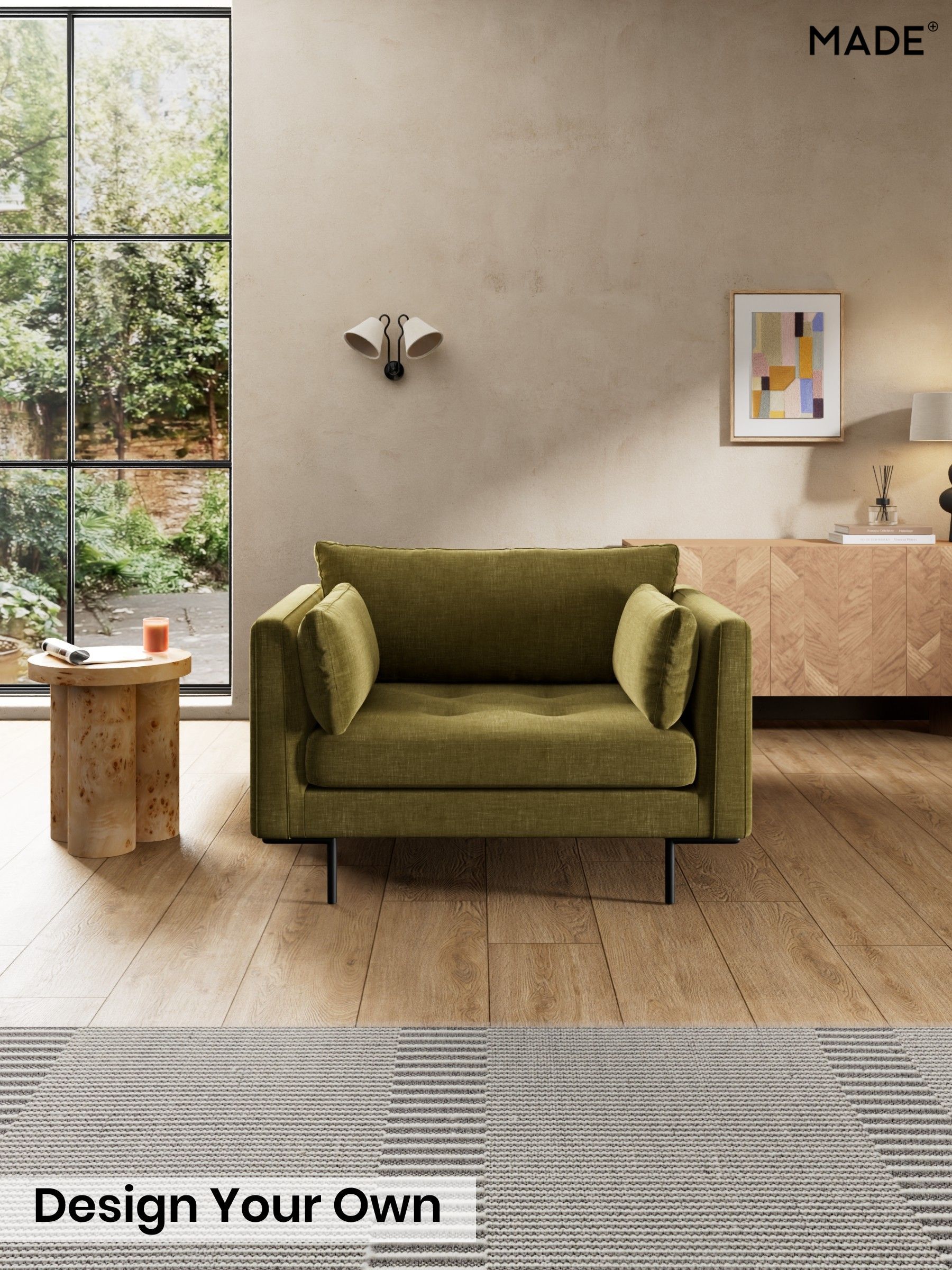 Etched Chenille/Moss Green - Harlow By Made