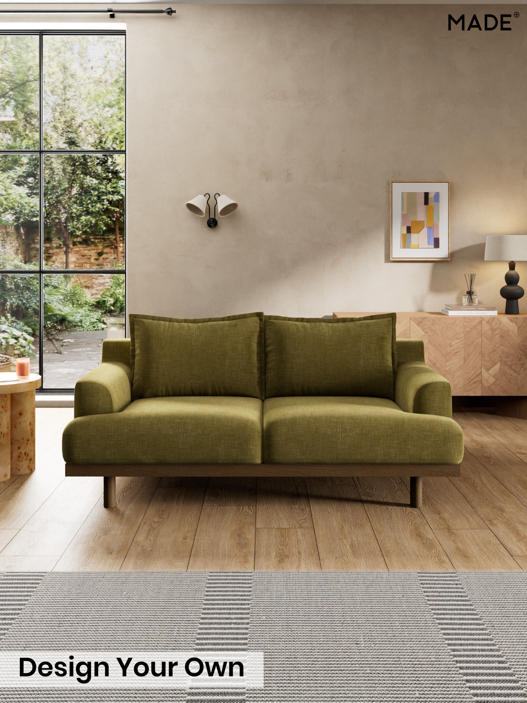 Etched Chenille/Moss Green - Turin By Made