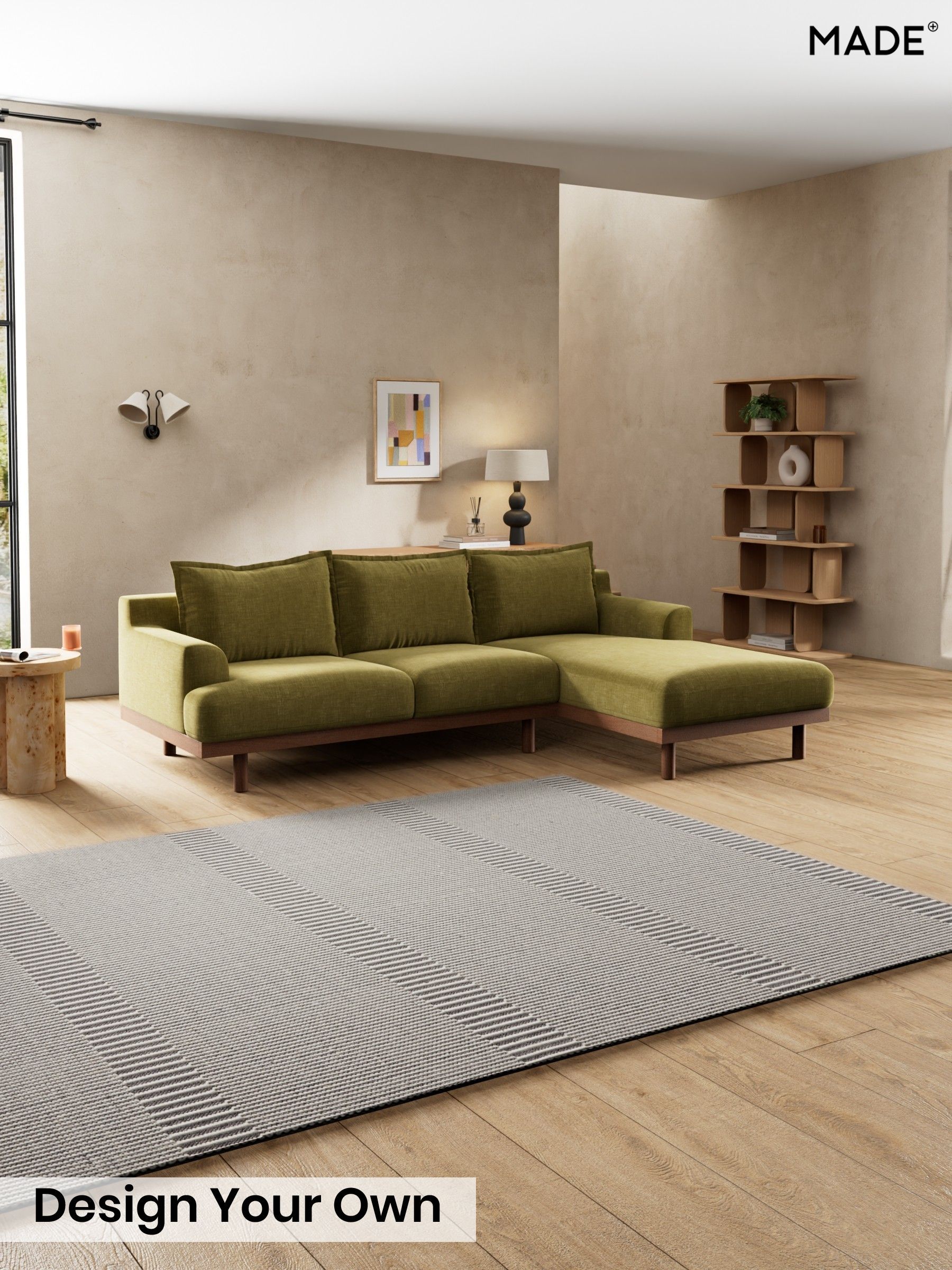 Etched Chenille/Moss Green - Turin By Made