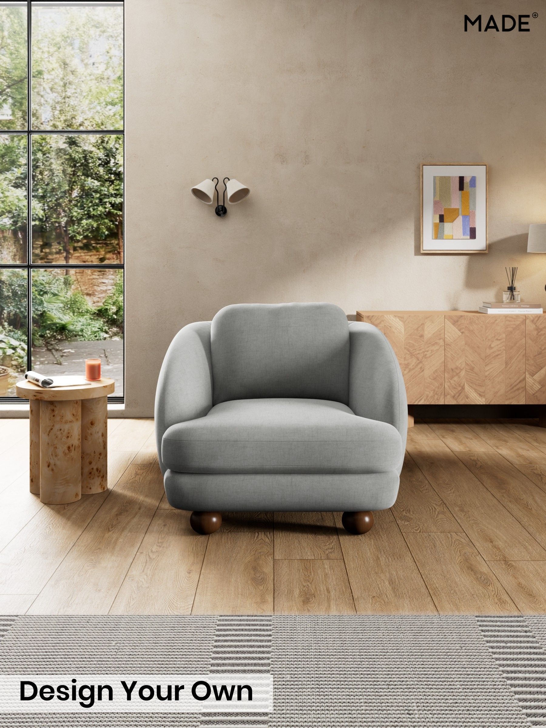 Etched Chenille/Pale Grey - Madris By Made