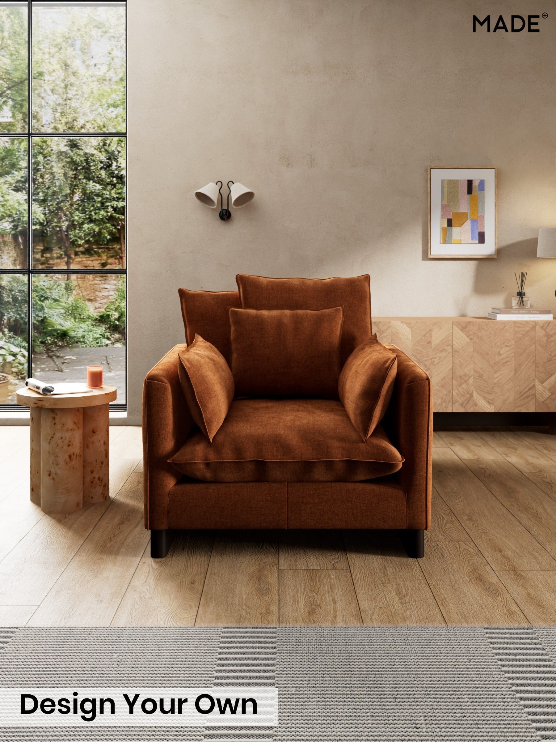 Etched Chenille/Rust Orange - Whitby Scatter Back By Made