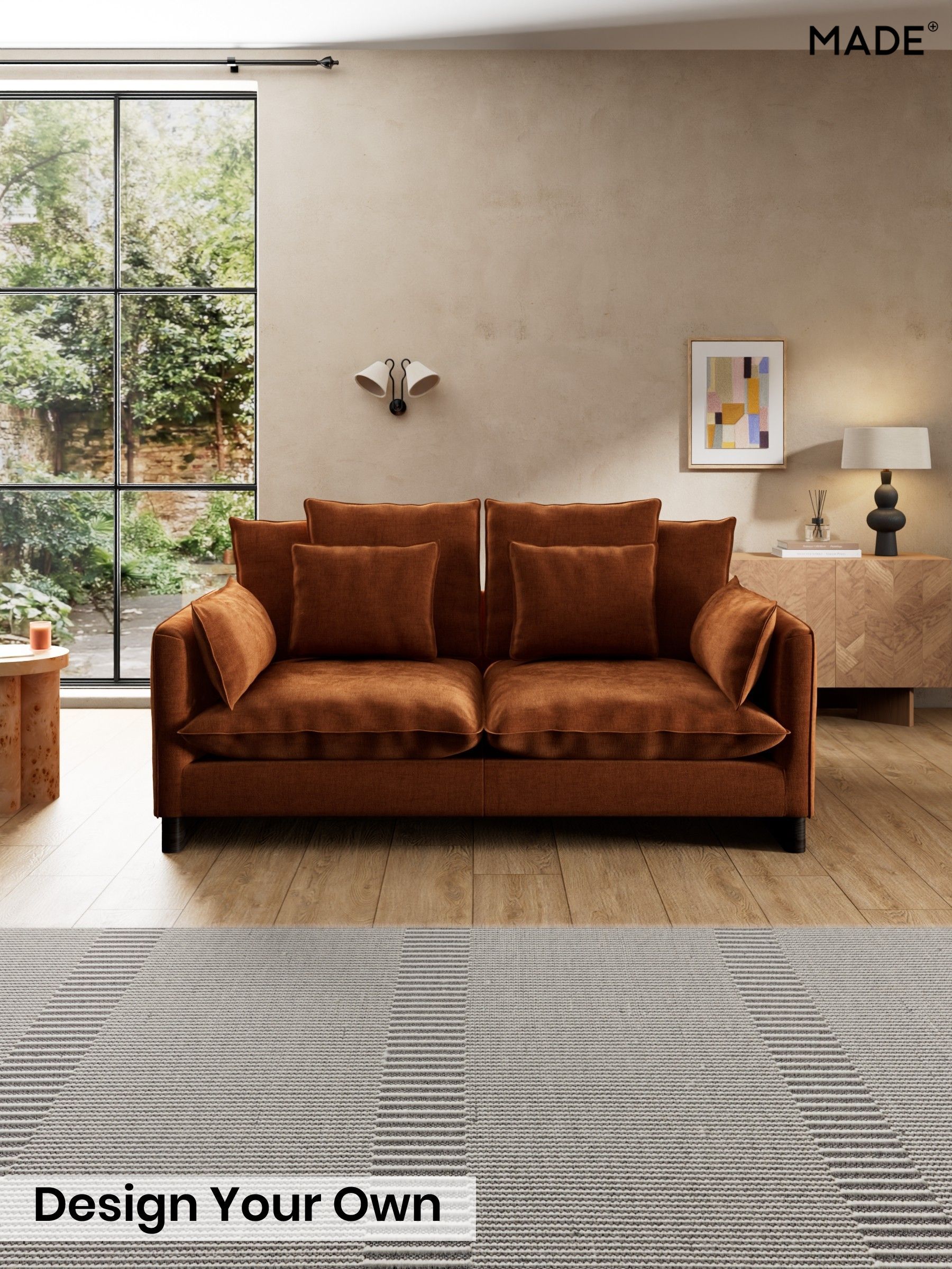 Etched Chenille/Rust Orange - Whitby Scatter Back By Made