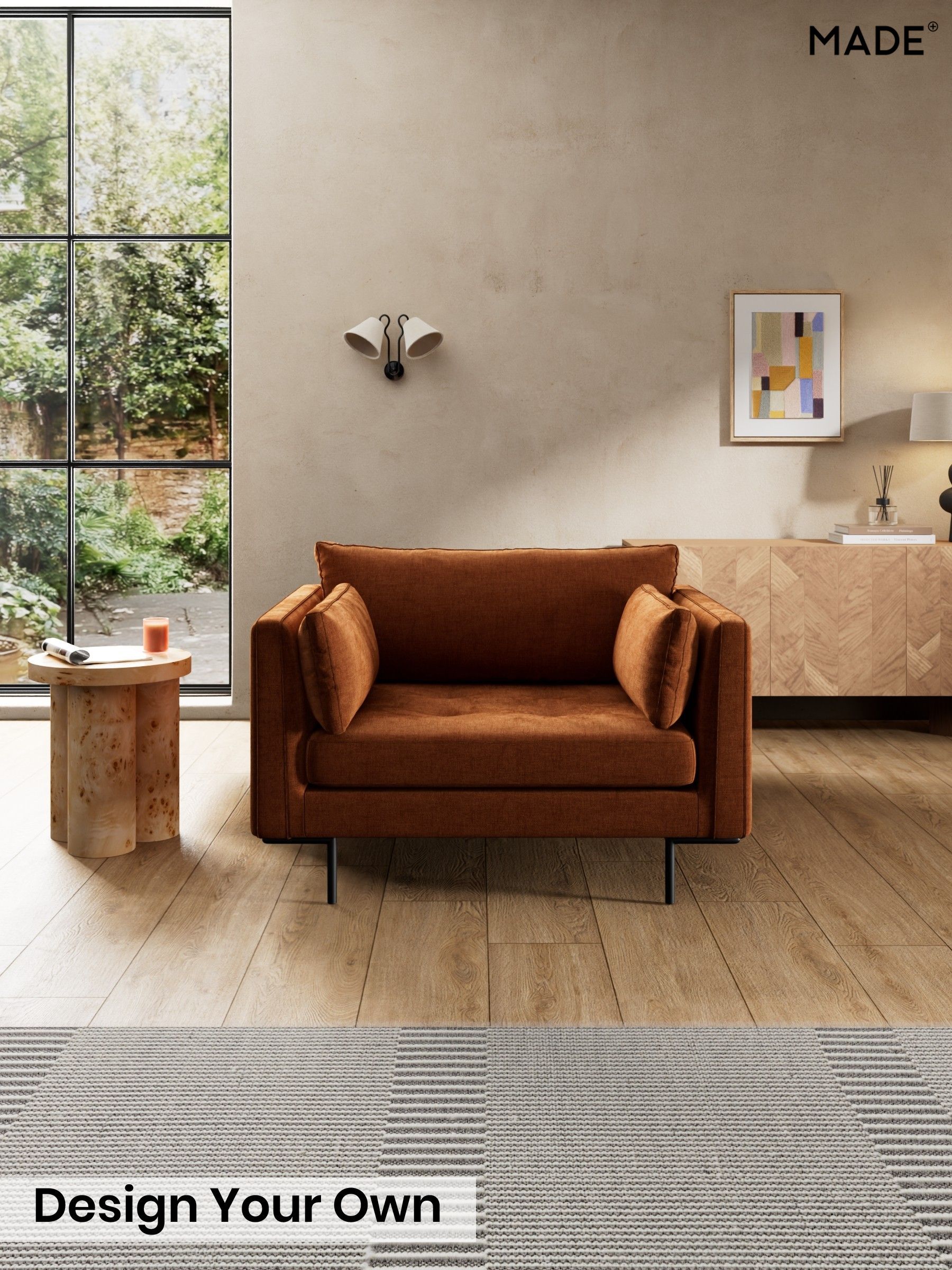 Etched Chenille/Rust Orange - Harlow By Made