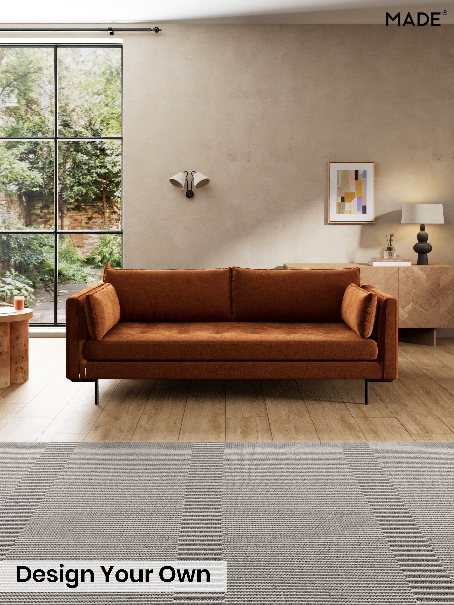 Etched Chenille/Rust Orange - Harlow By Made