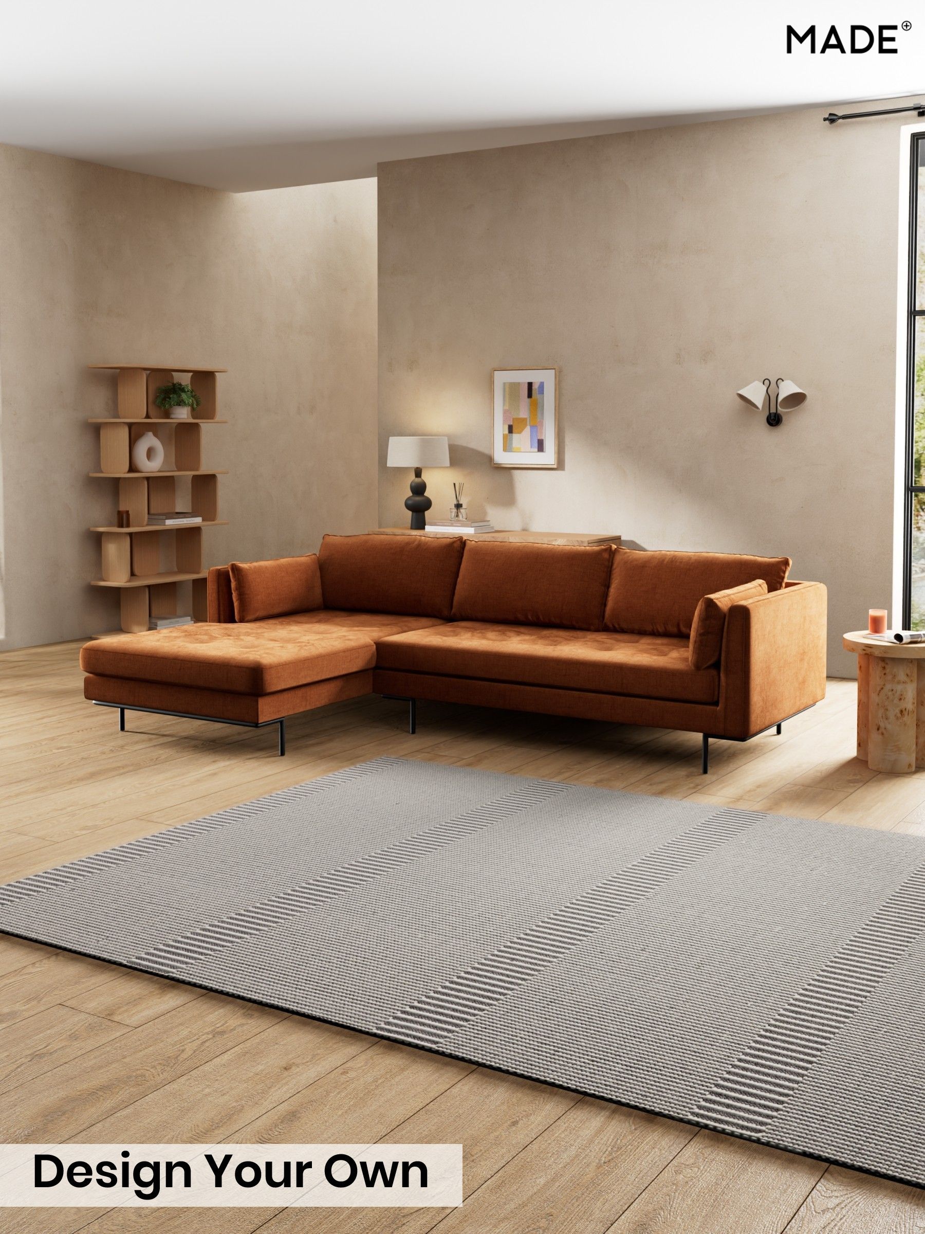 Etched Chenille/Rust Orange - Harlow By Made