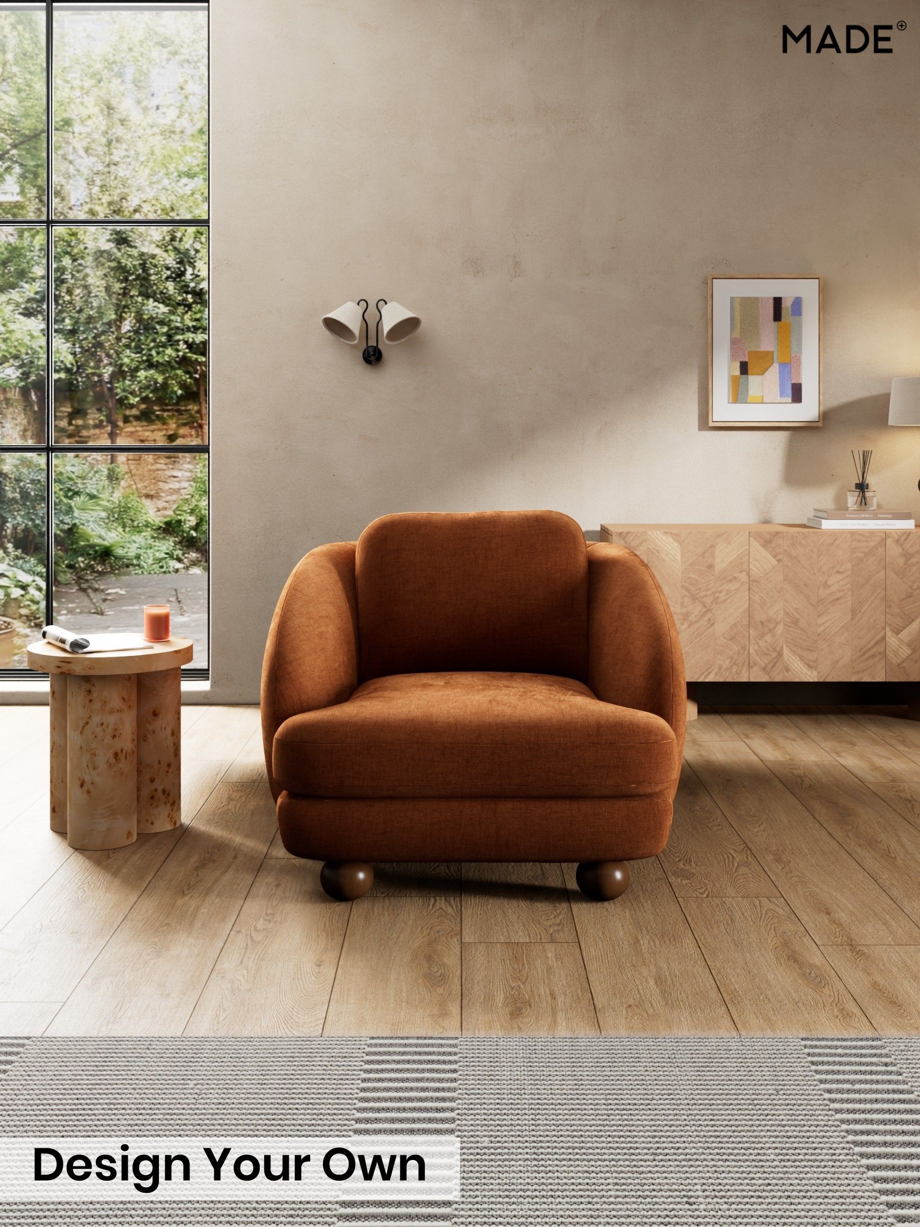 Etched Chenille/Rust Orange - Madris By Made