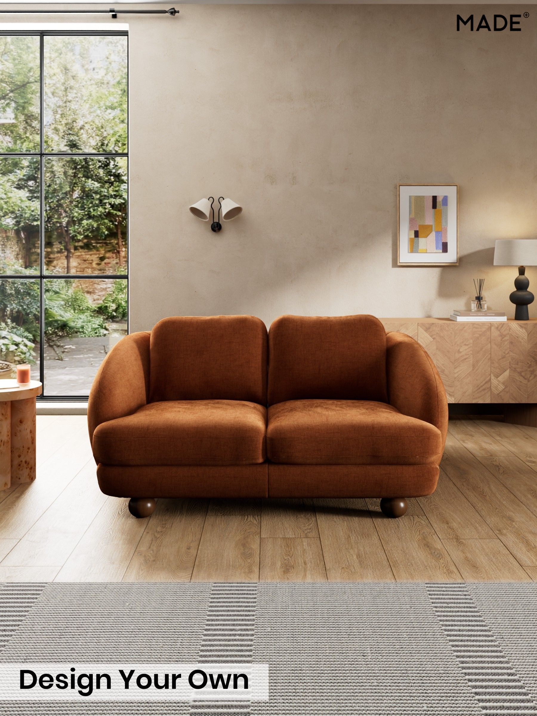 Etched Chenille/Rust Orange - Madris By Made