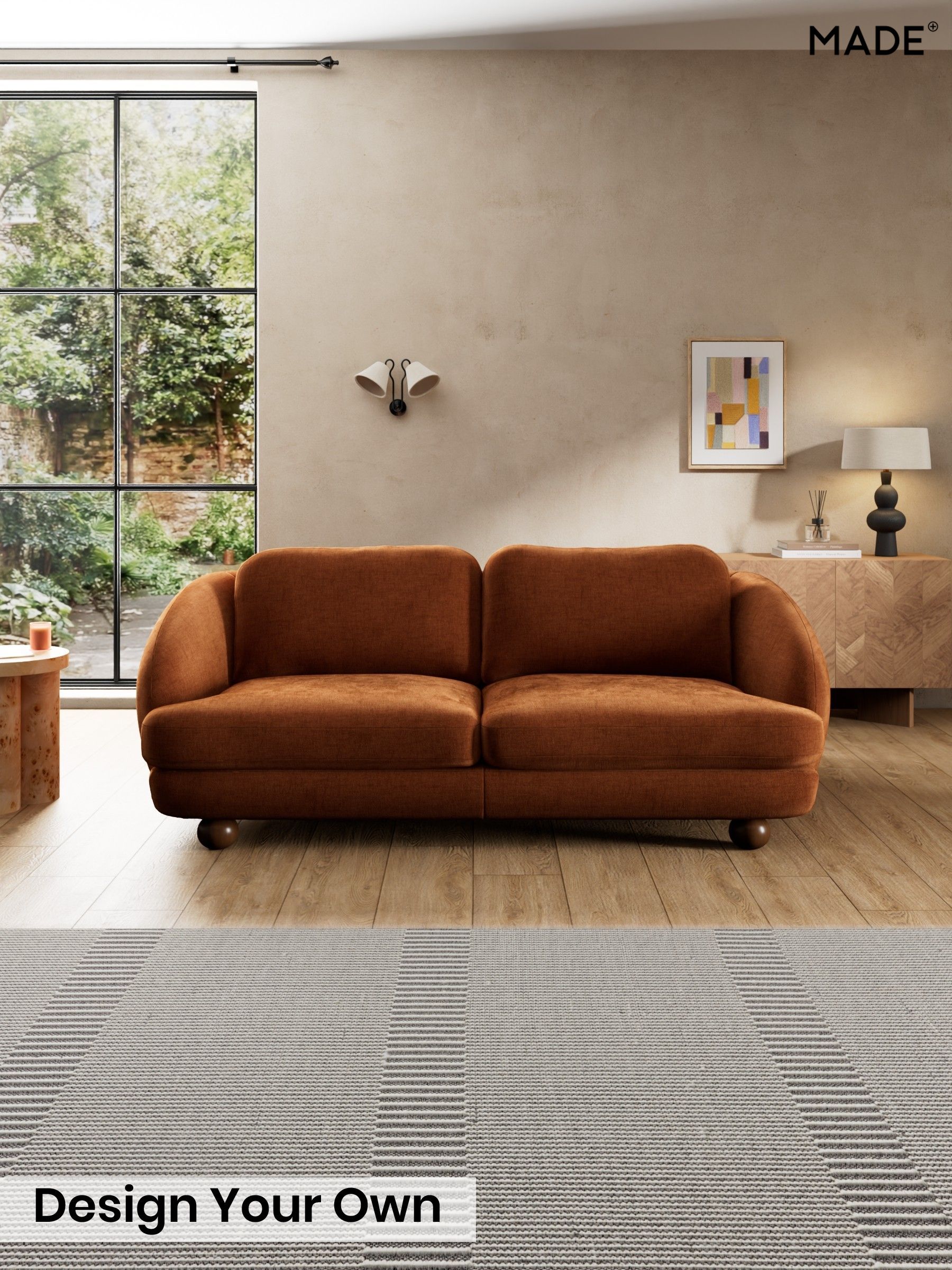 Etched Chenille/Rust Orange - Madris By Made