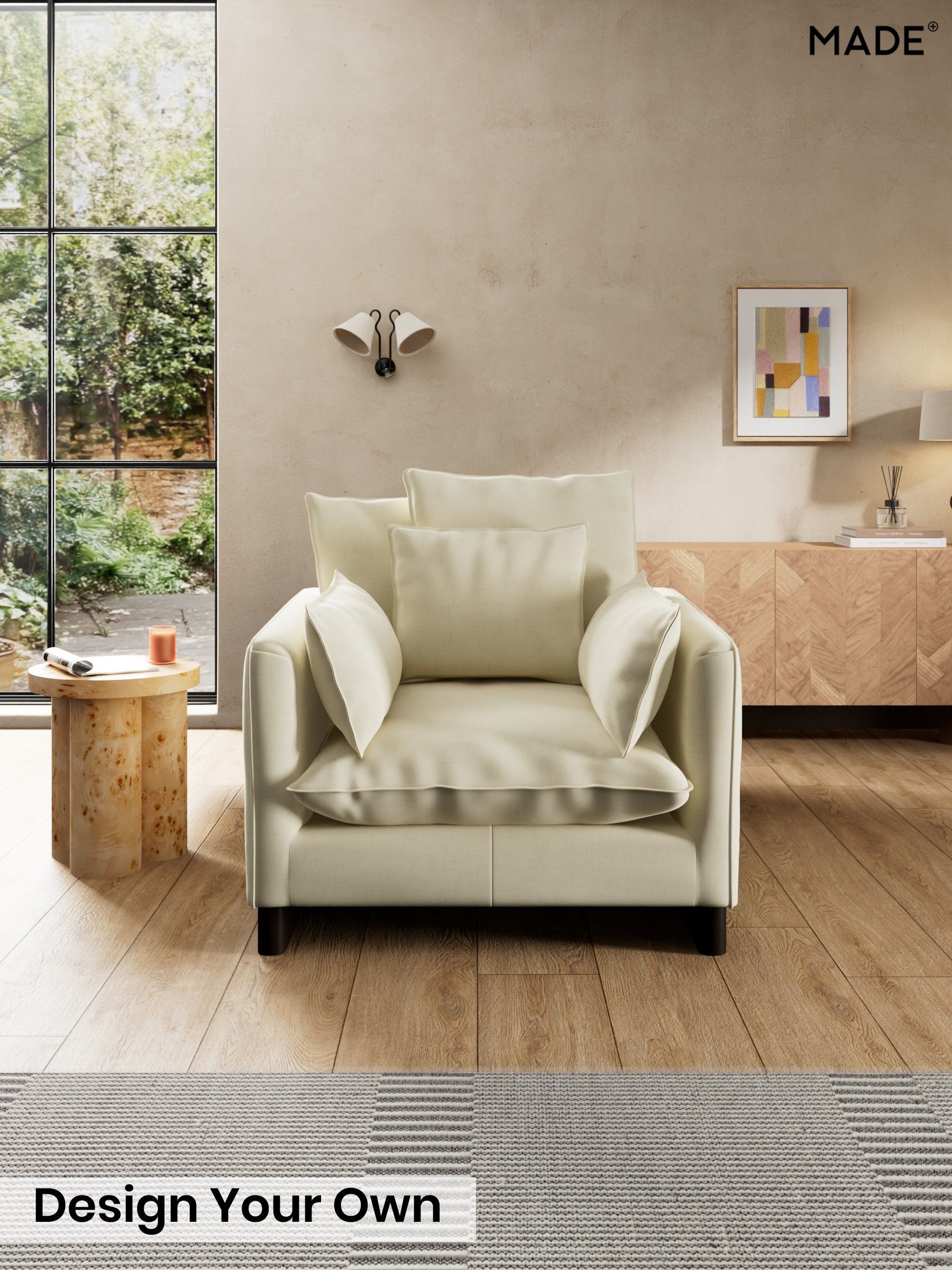 Etched Chenille/Soft Ecru Natural - Whitby Scatter Back By Made