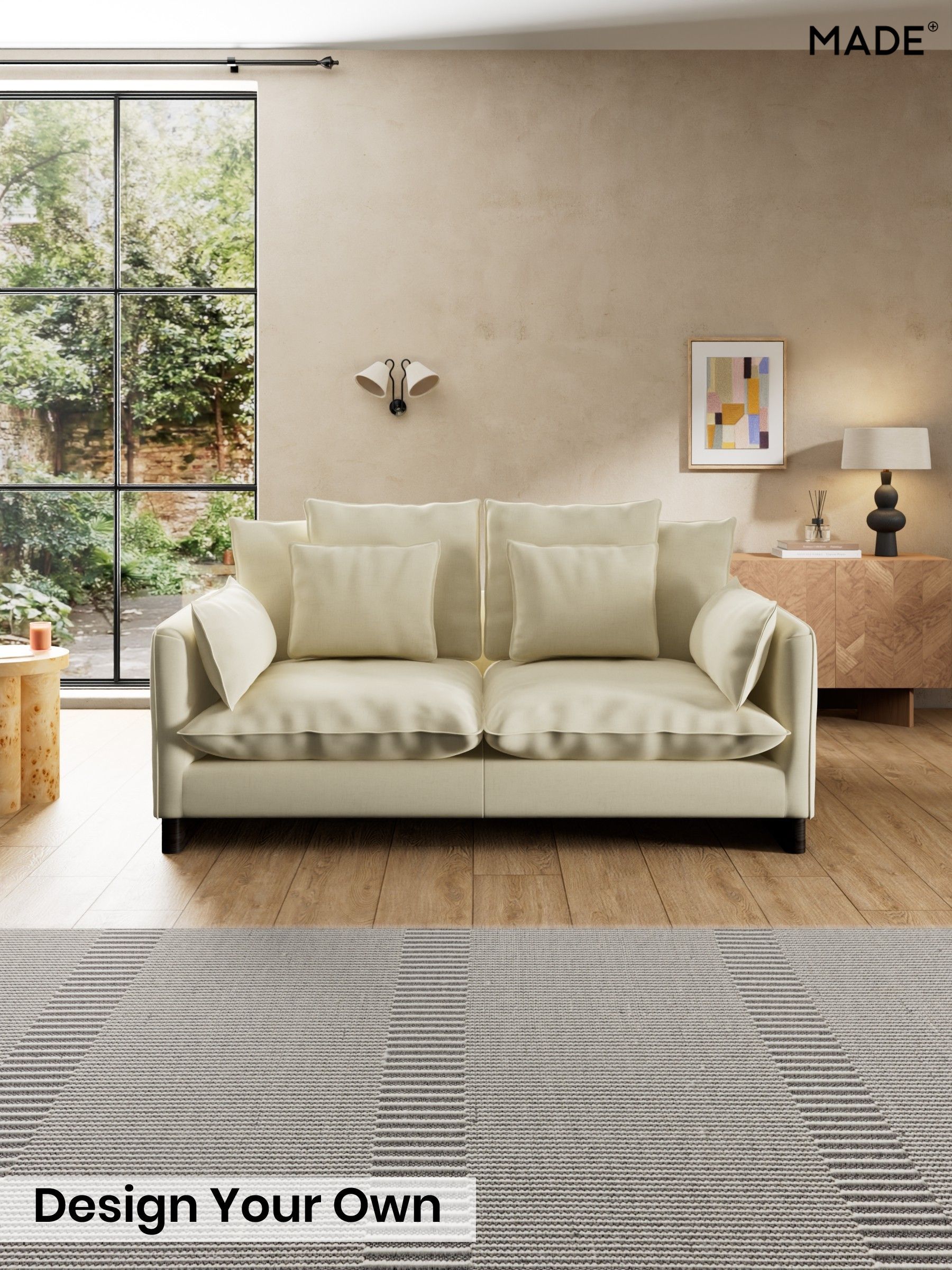 Etched Chenille/Soft Ecru Natural - Whitby Scatter Back By Made
