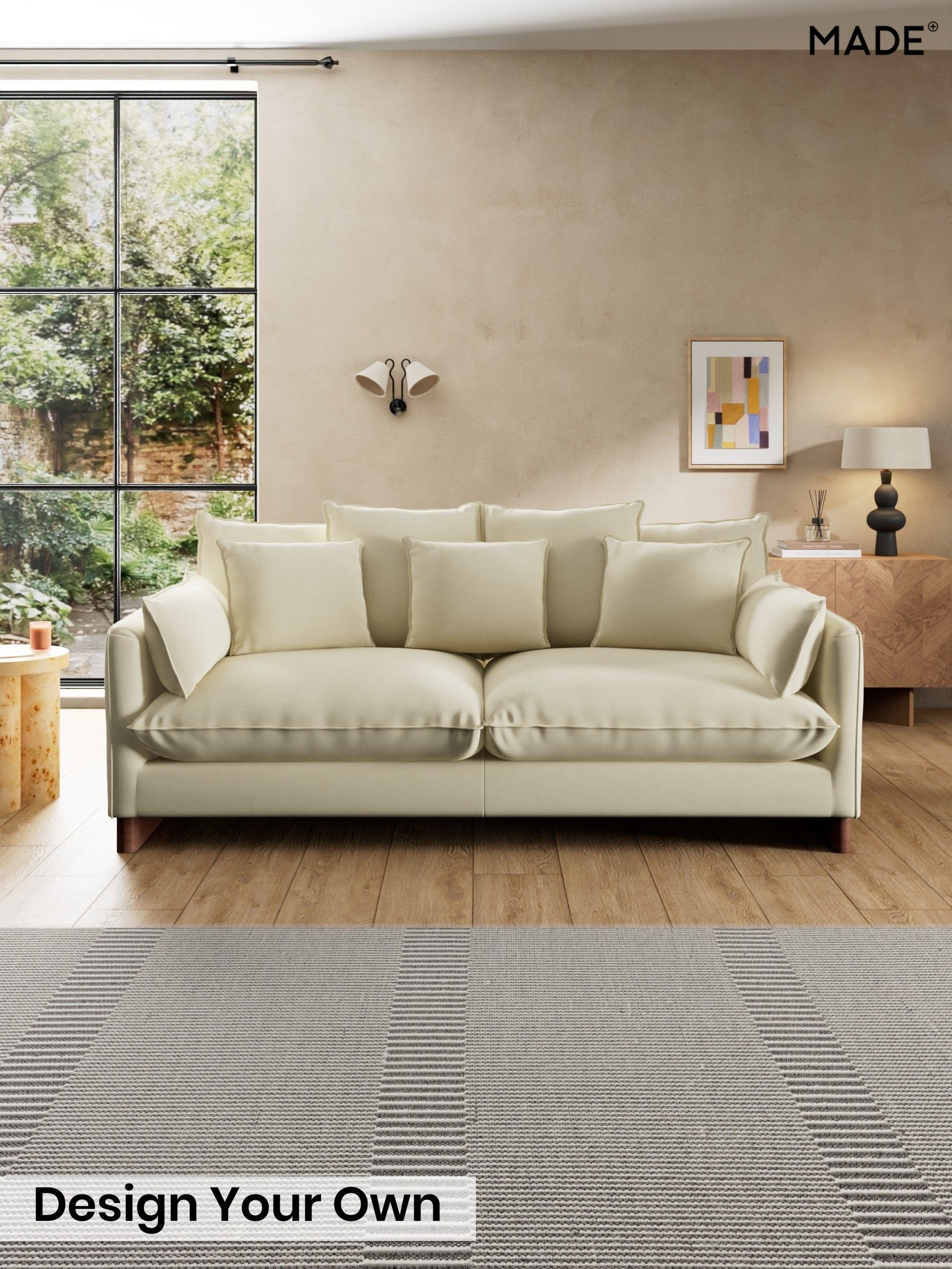 Etched Chenille/Soft Ecru Natural - Whitby Scatter Back By Made