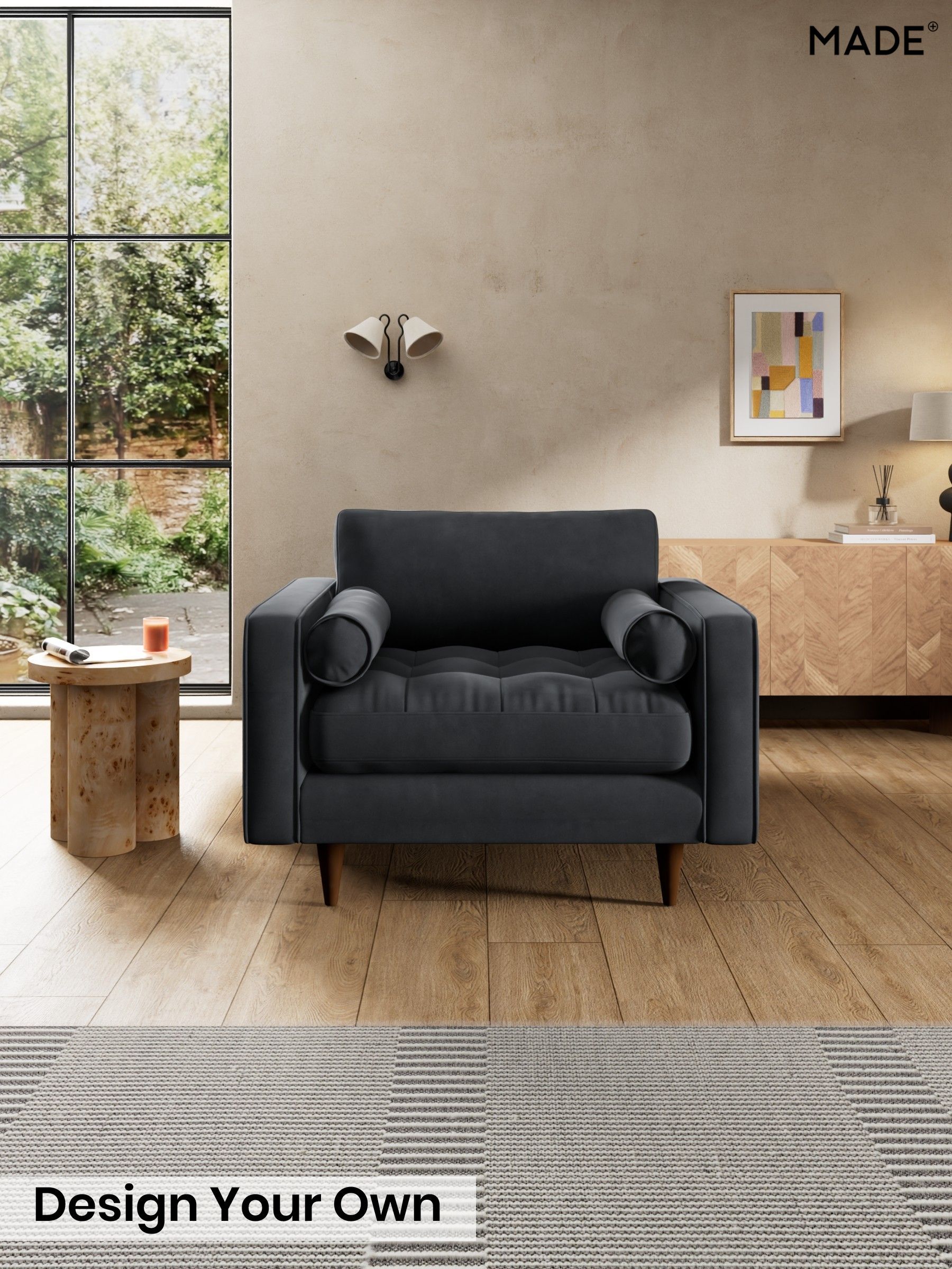 Matt Velvet Easy Clean/Charcoal Grey - Scott By Made