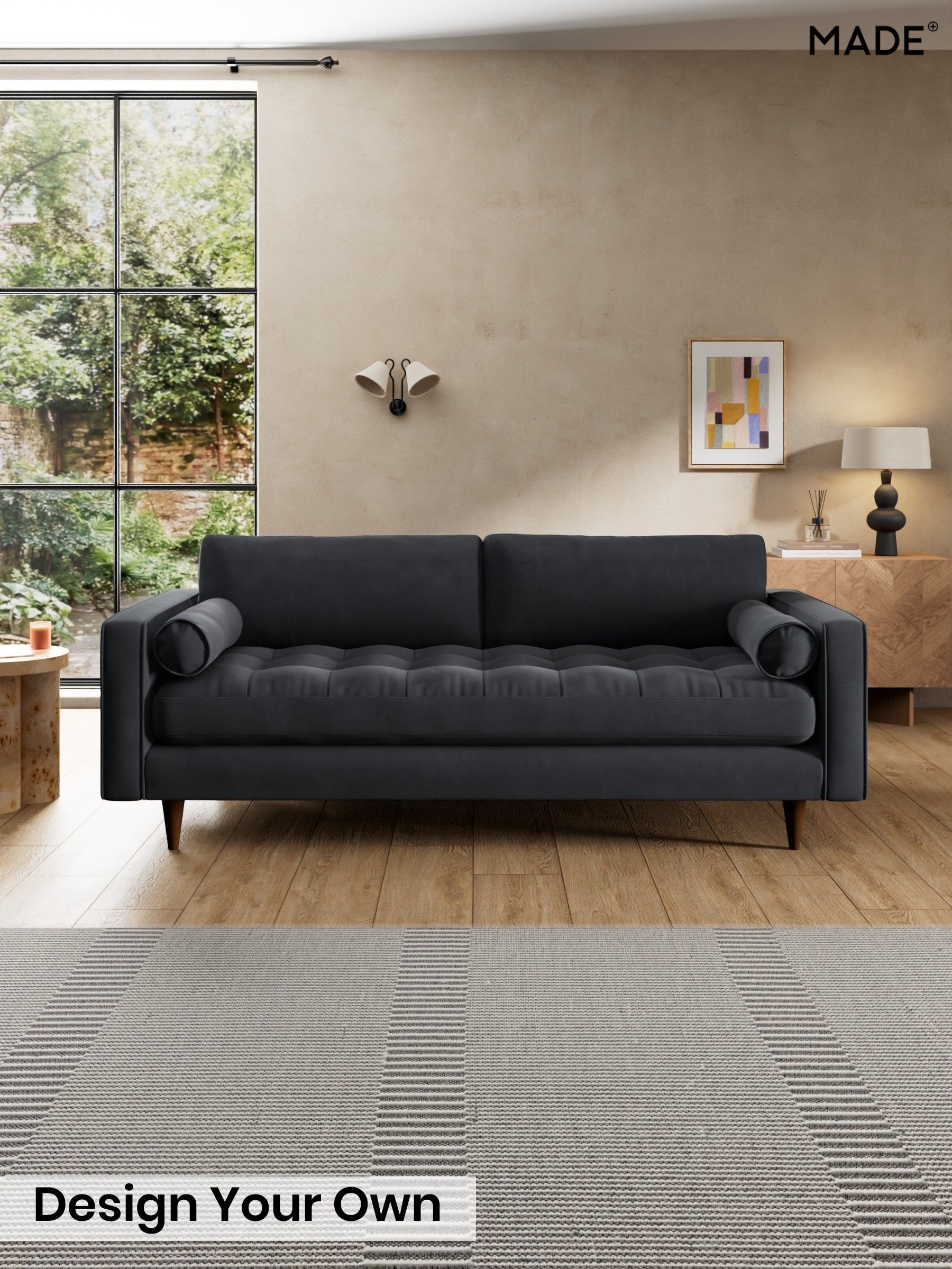 Matt Velvet Easy Clean/Charcoal Grey - Scott By Made