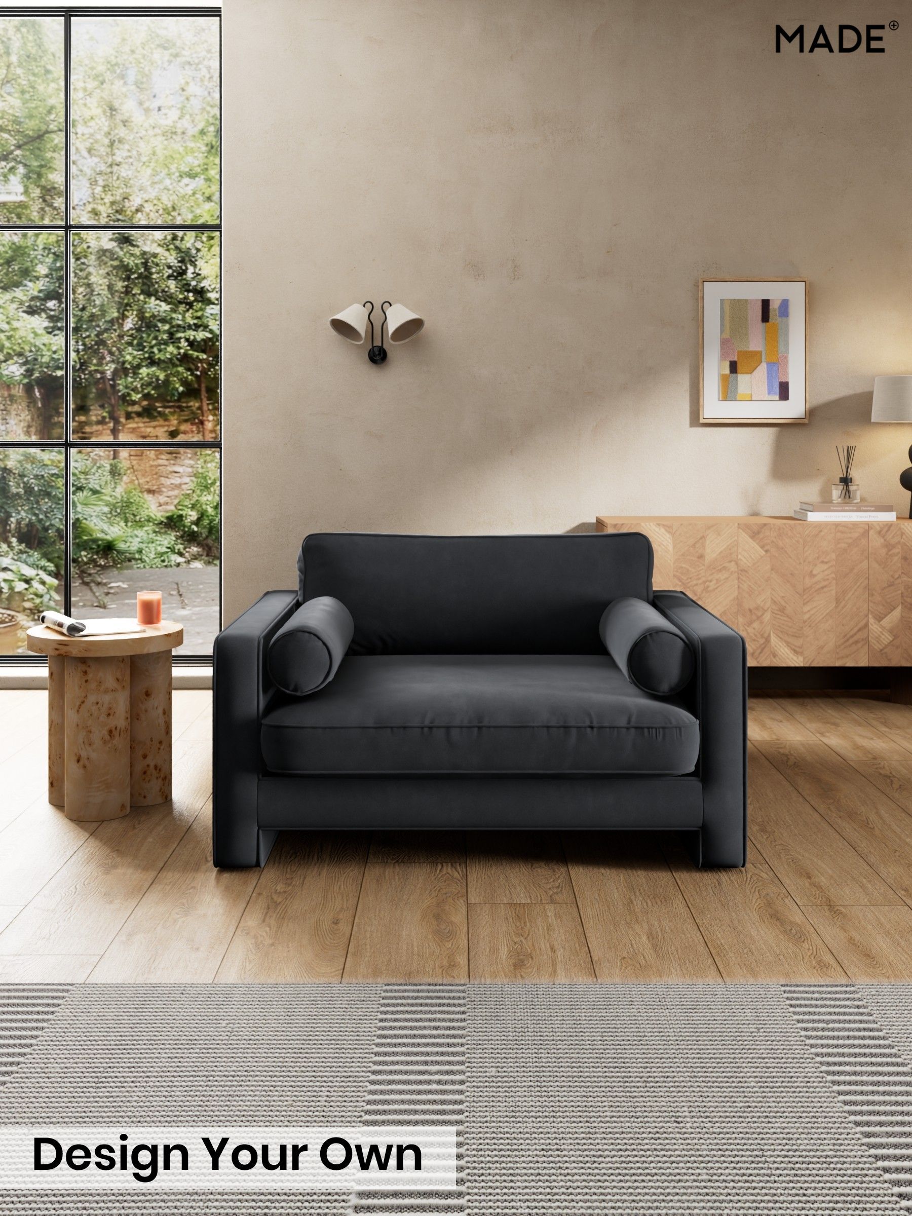Matt Velvet Easy Clean/Charcoal Grey - Holloway By Made