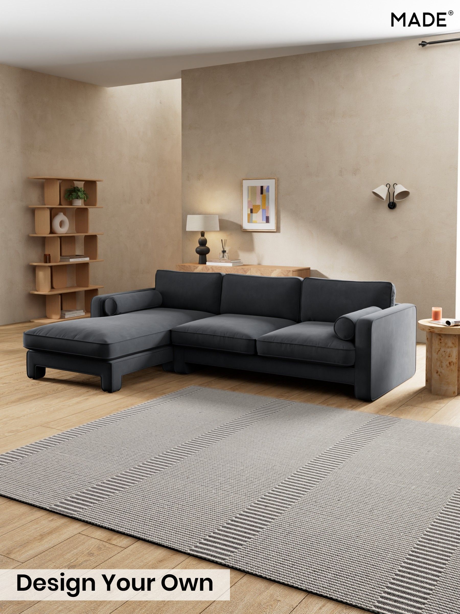 Matt Velvet Easy Clean/Charcoal Grey - Holloway By Made