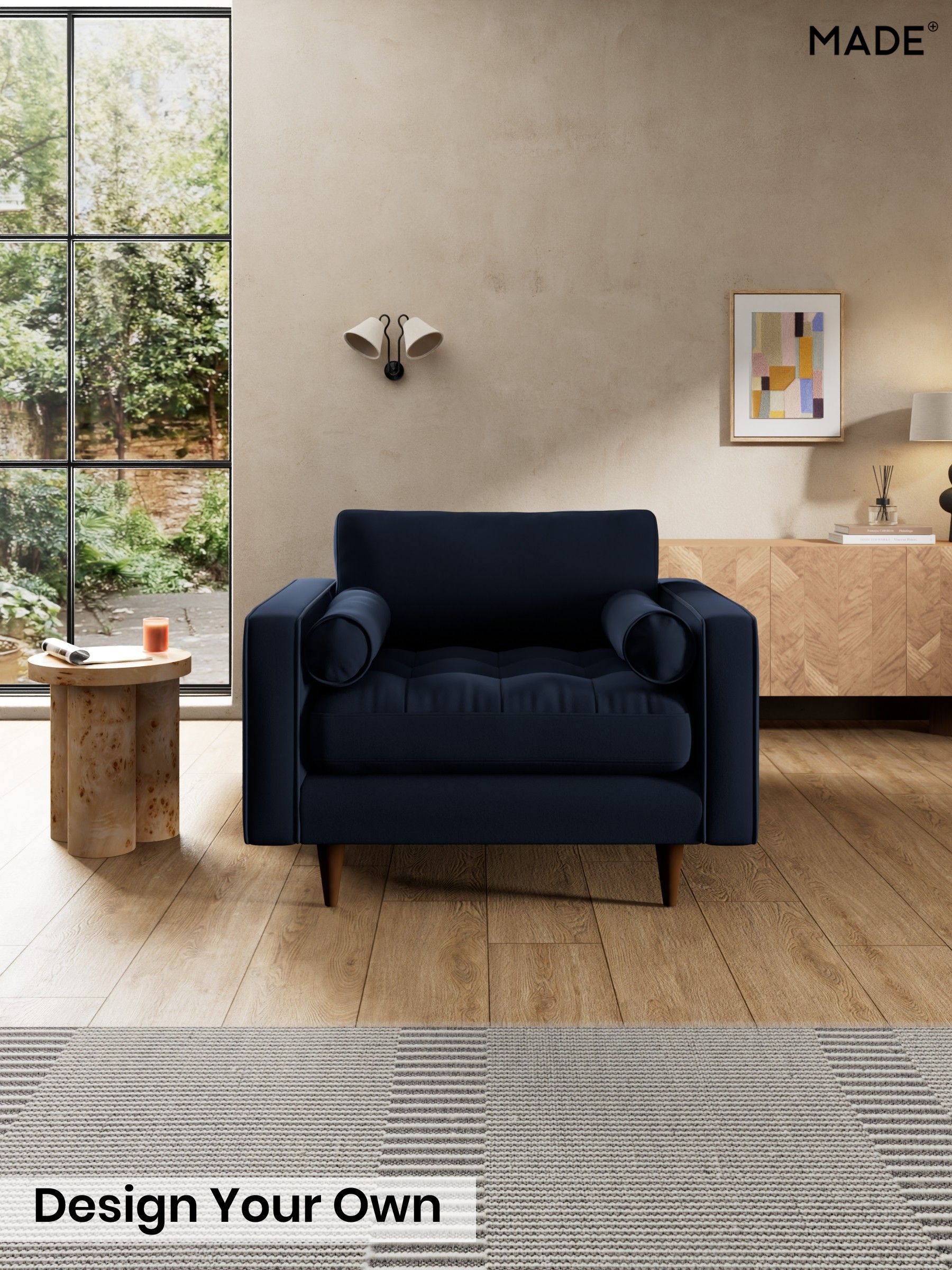 Matt Velvet Easy Clean/Dark Navy Blue - Scott By Made