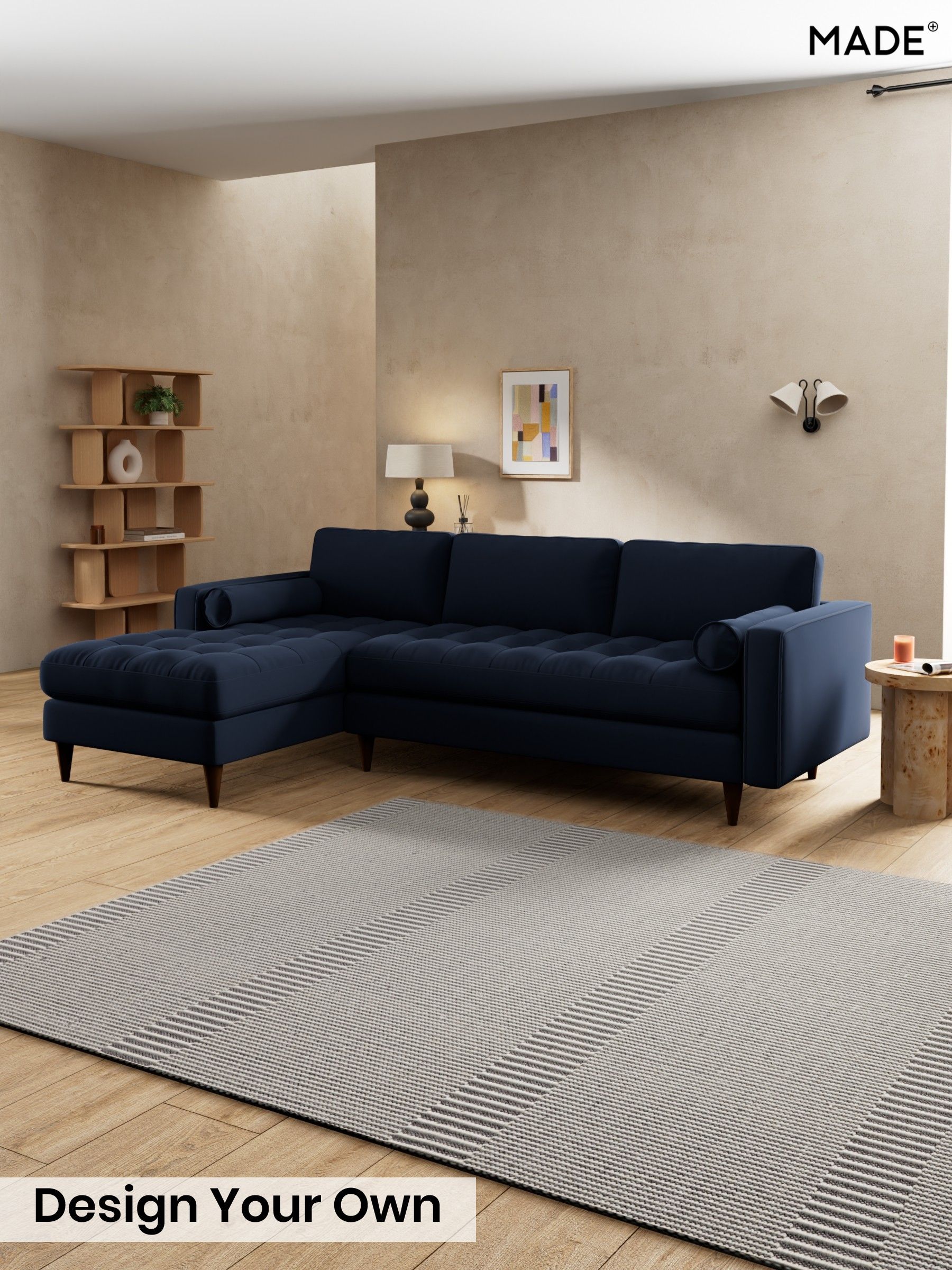 Matt Velvet Easy Clean/Dark Navy Blue - Scott By Made