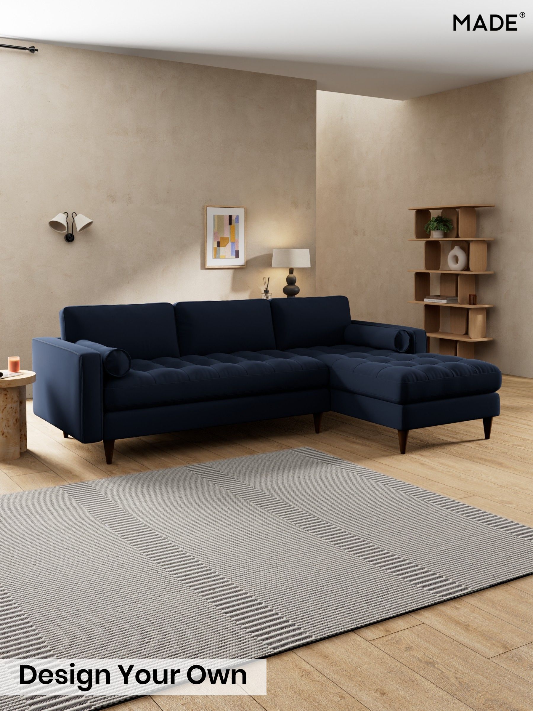 Matt Velvet Easy Clean/Dark Navy Blue - Scott By Made