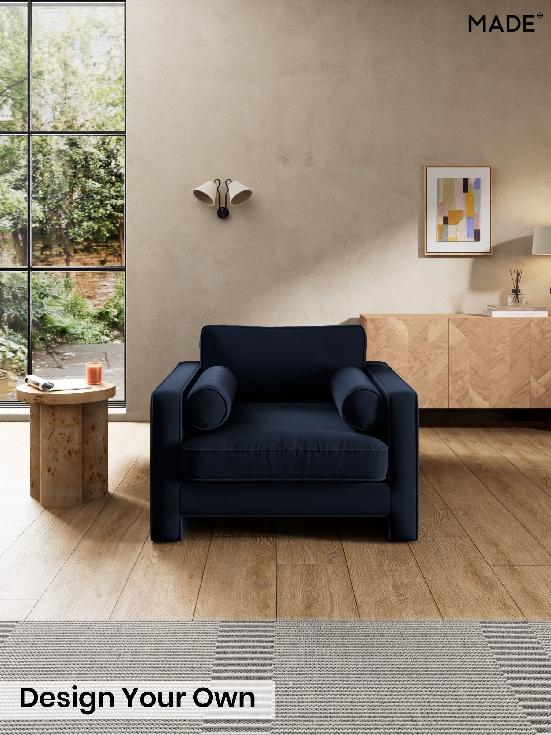 Matt Velvet Easy Clean/Dark Navy Blue - Holloway By Made