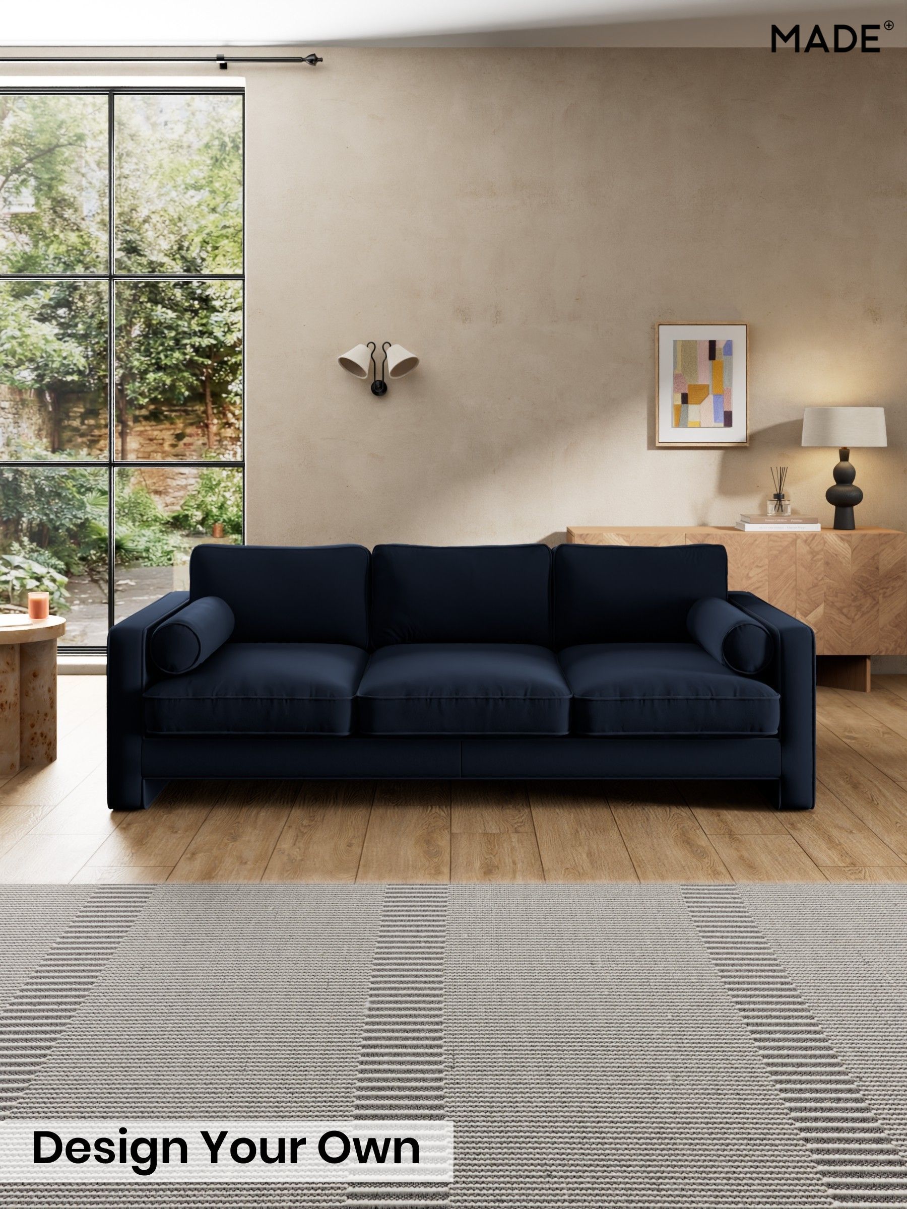 Matt Velvet Easy Clean/Dark Navy Blue - Holloway By Made