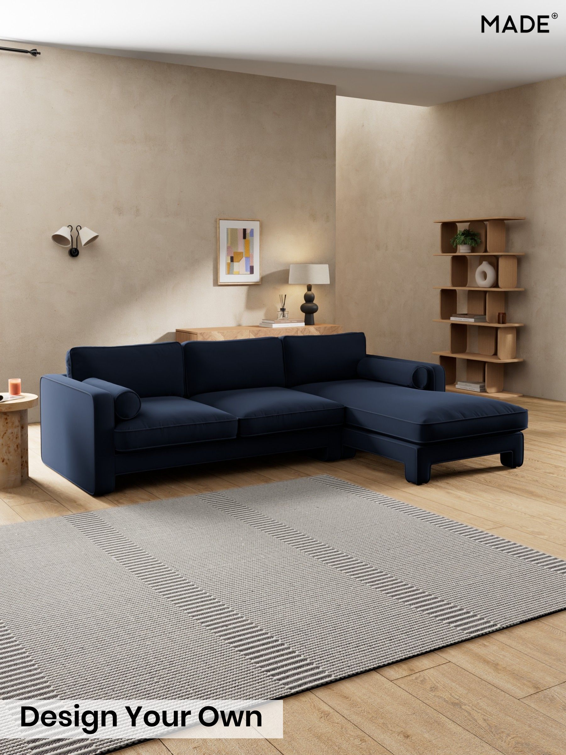 Matt Velvet Easy Clean/Dark Navy Blue - Holloway By Made