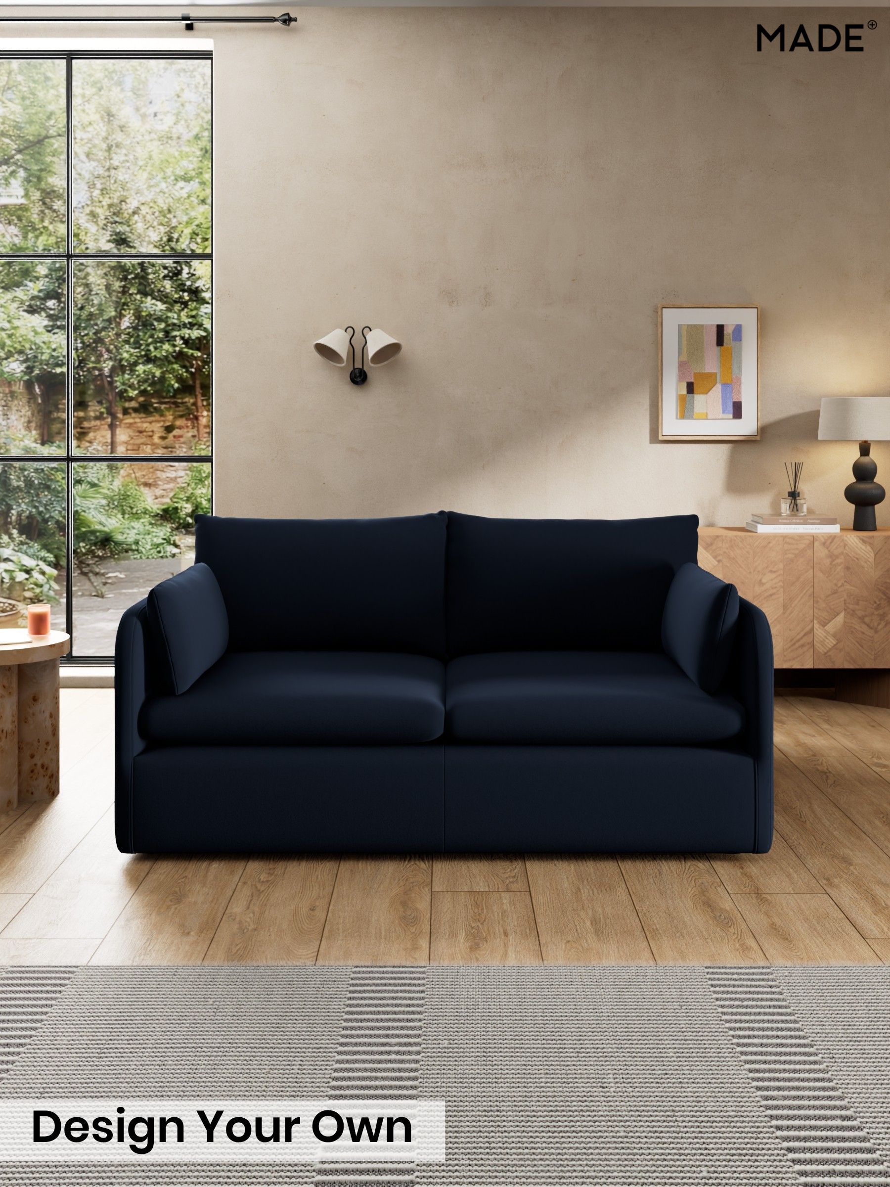 Matt Velvet Easy Clean/Dark Navy Blue - Jackson By Made