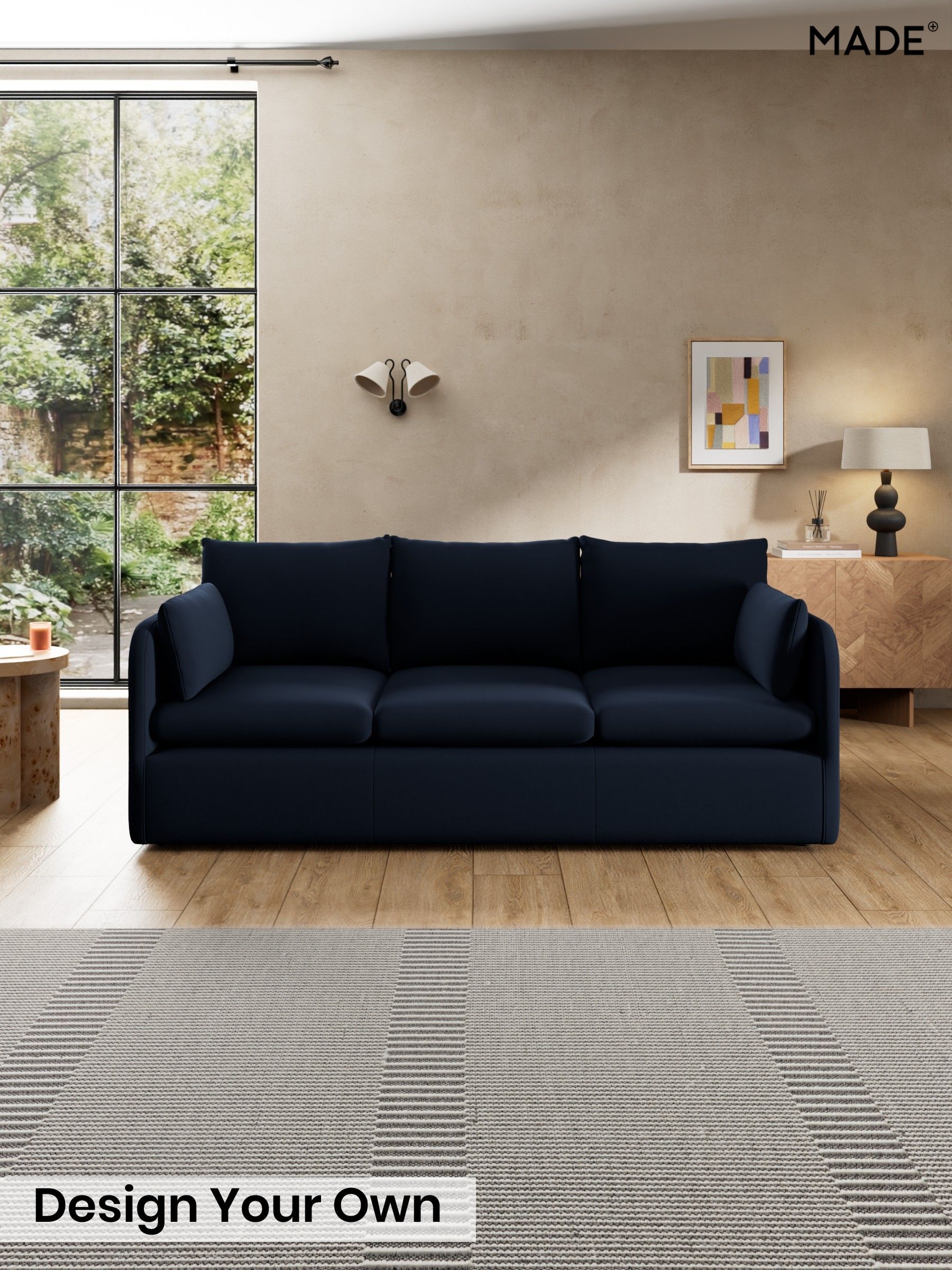 Matt Velvet Easy Clean/Dark Navy Blue - Jackson By Made