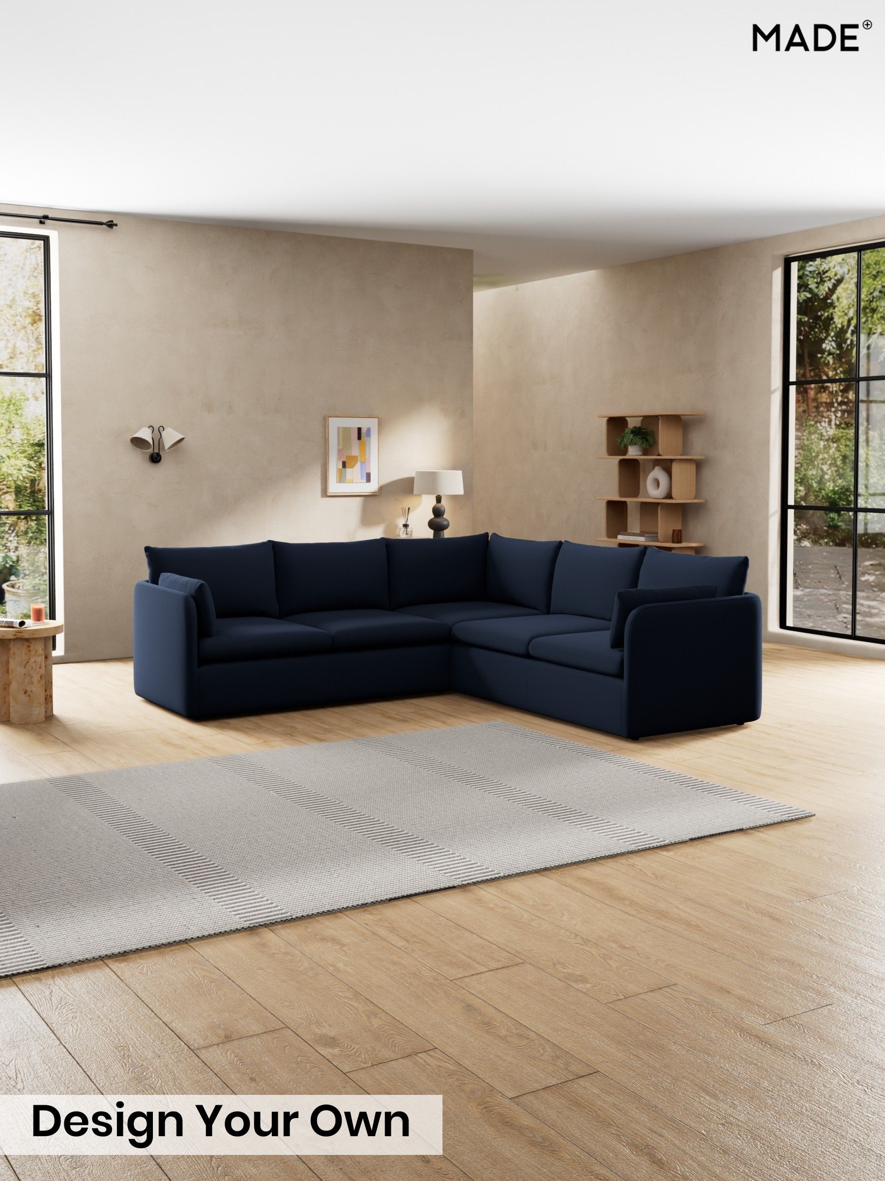 Matt Velvet Easy Clean/Dark Navy Blue - Jackson By Made