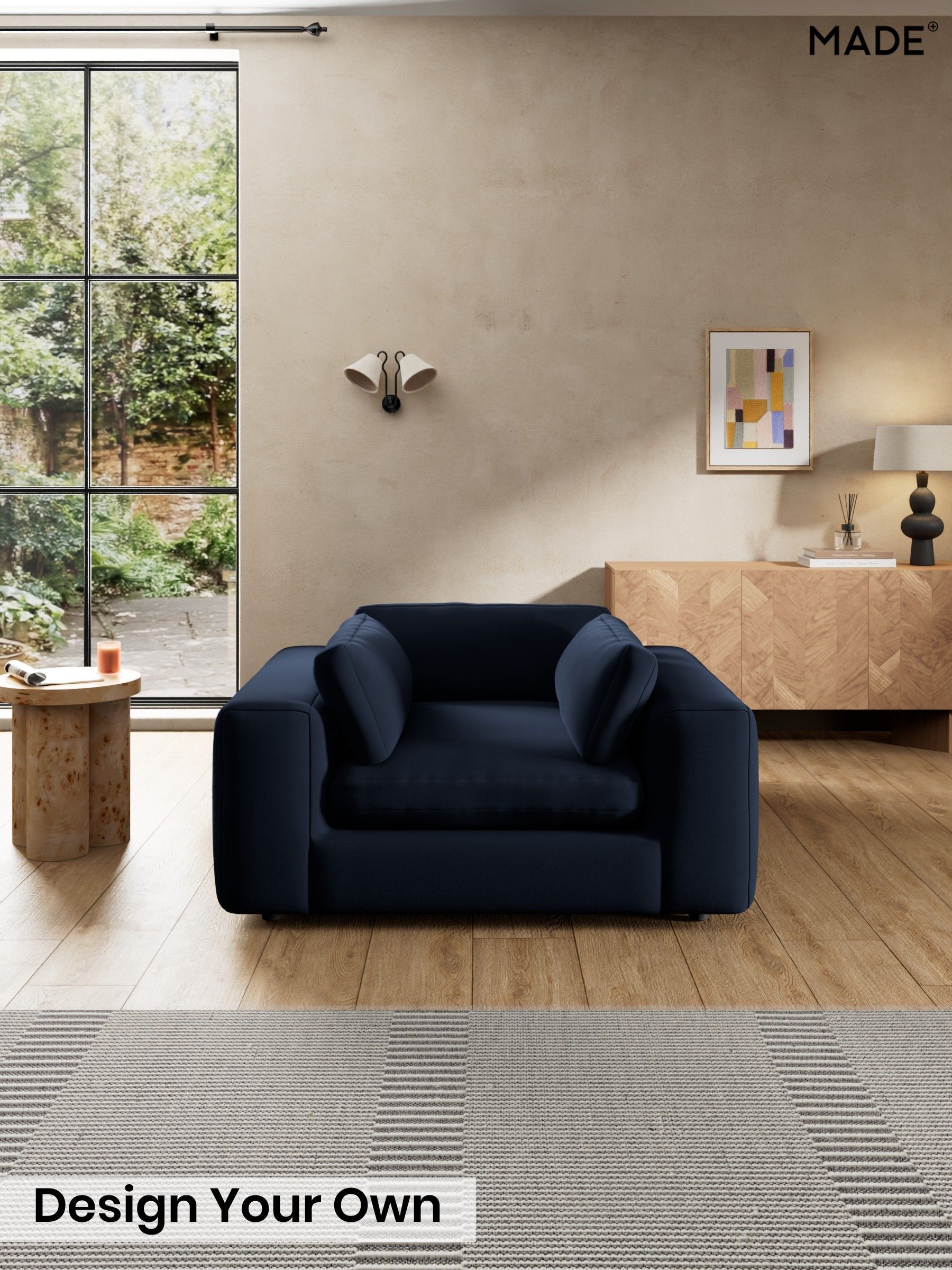 Matt Velvet Easy Clean/Dark Navy Blue - Alec By Made