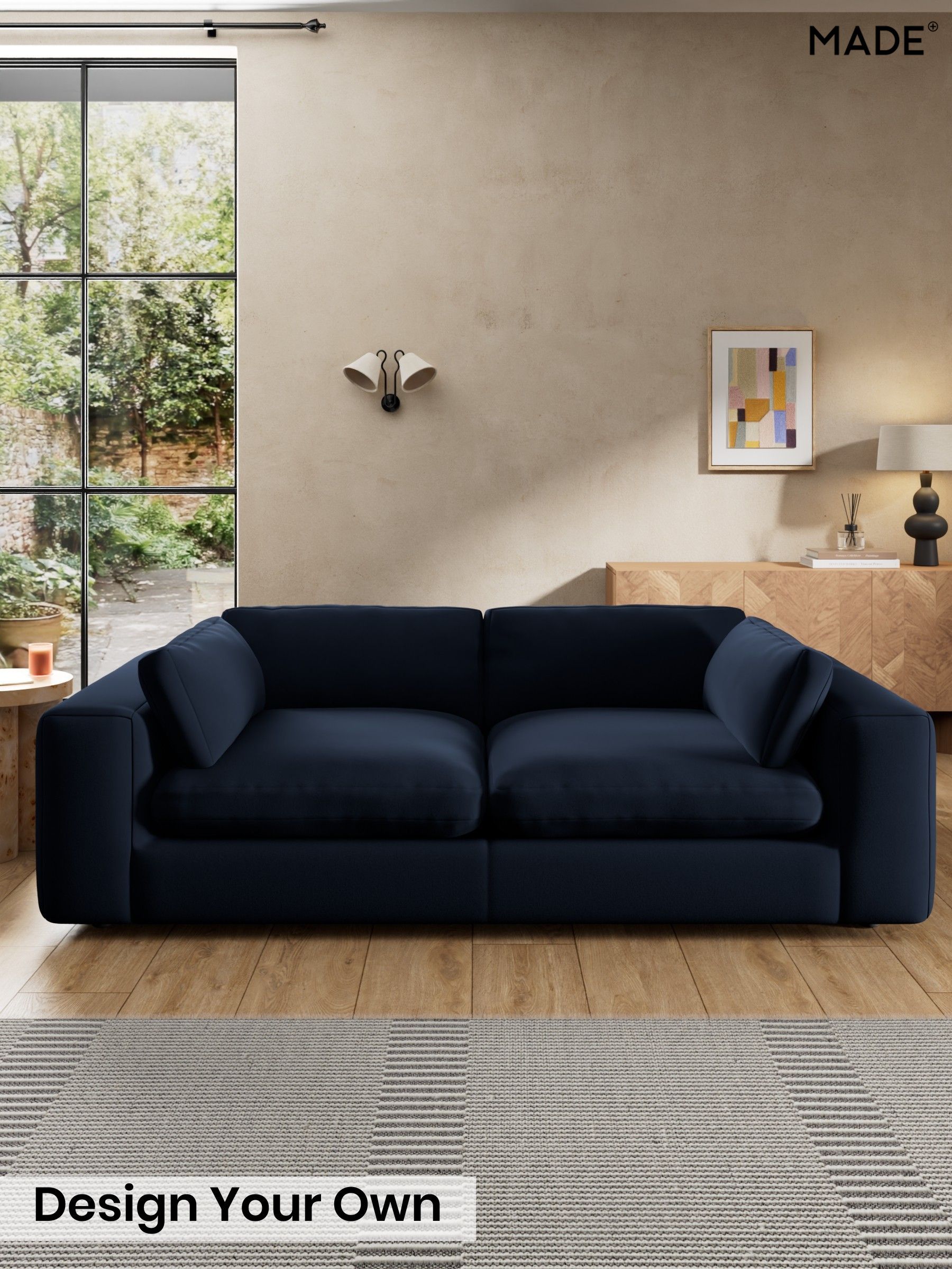 Matt Velvet Easy Clean/Dark Navy Blue - Alec By Made