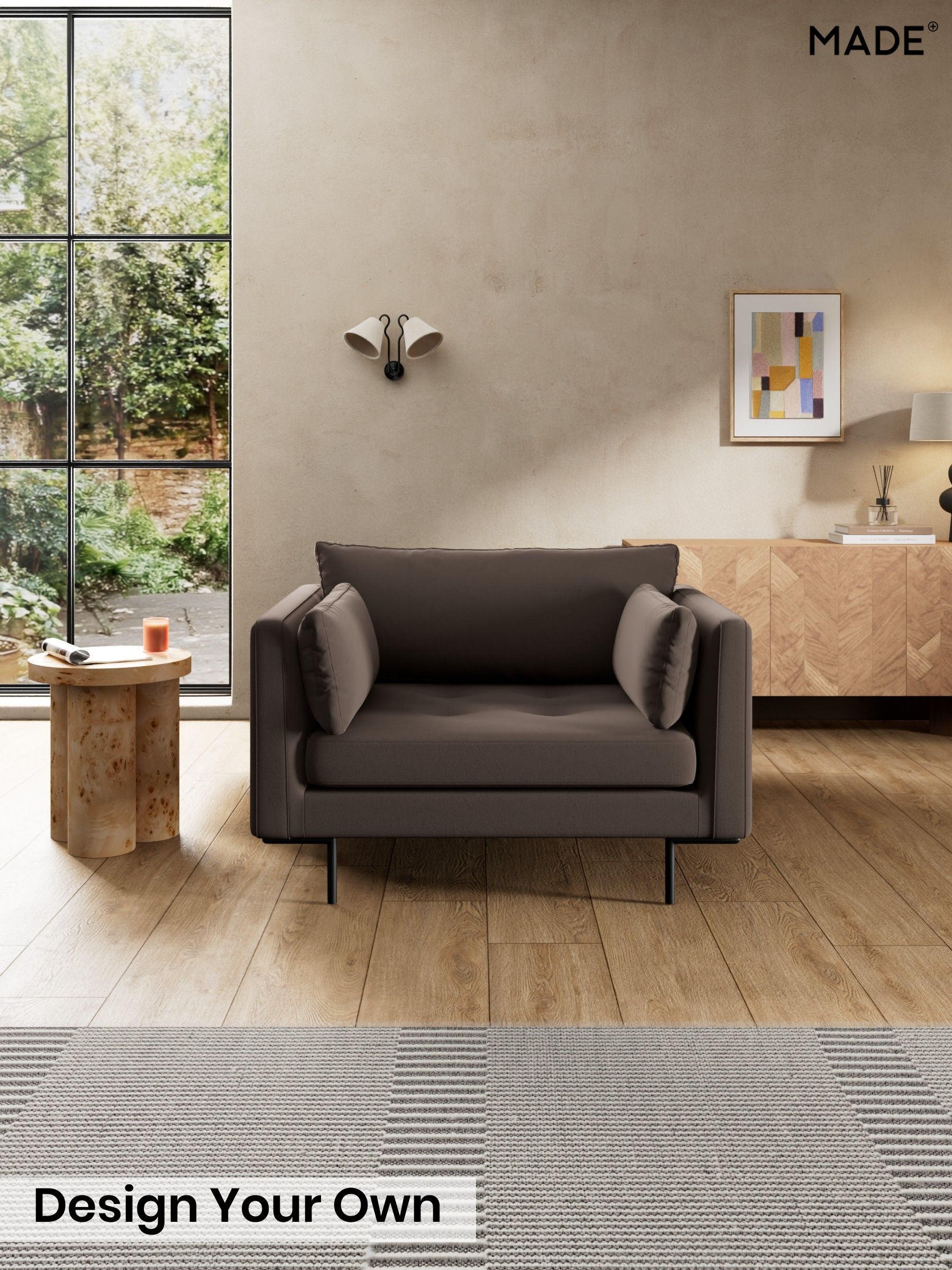 Matt Velvet Easy Clean/Soft Brown - Harlow By Made