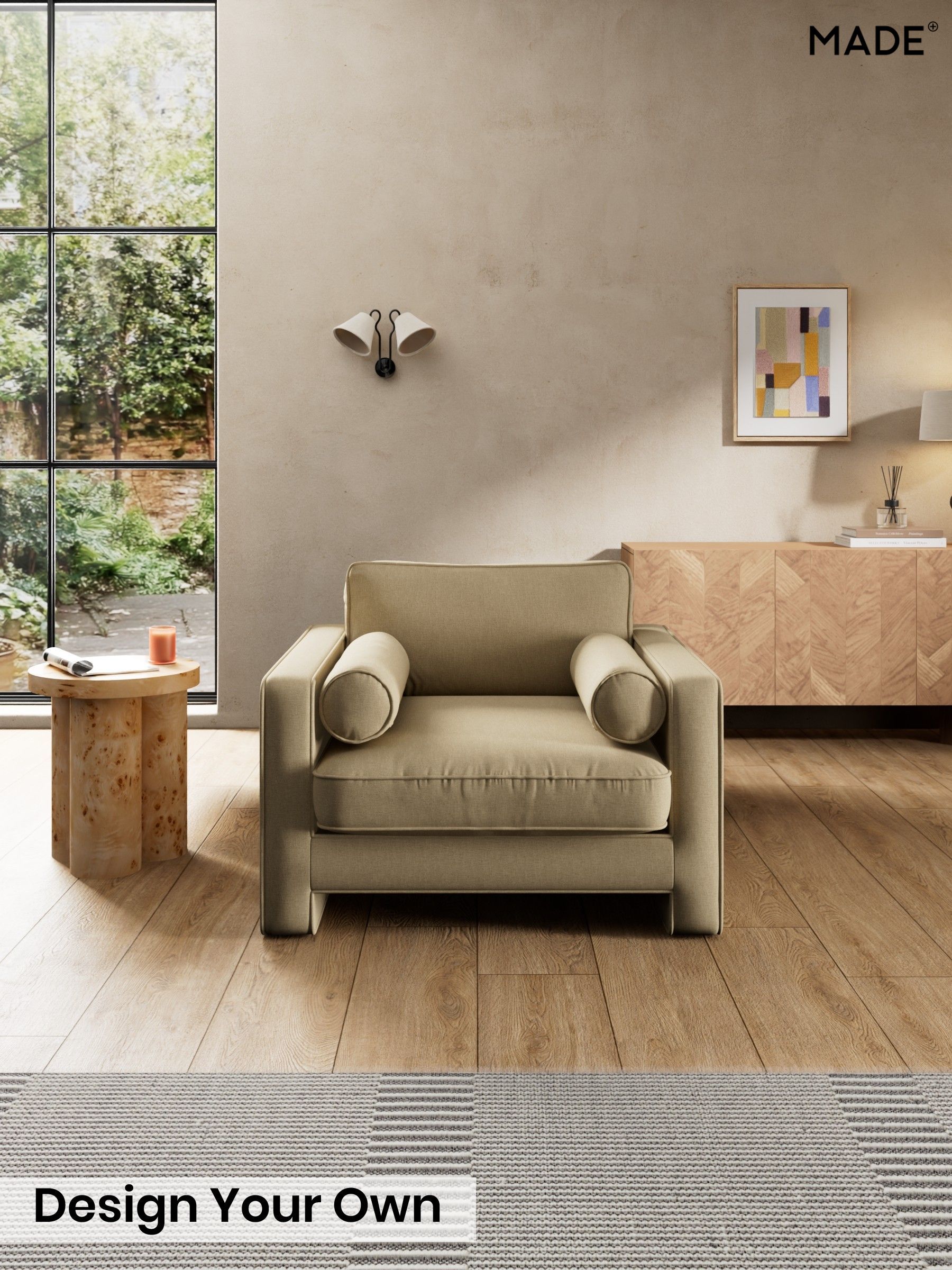 Textured Slub Weave/Caramel Natural - Holloway By Made