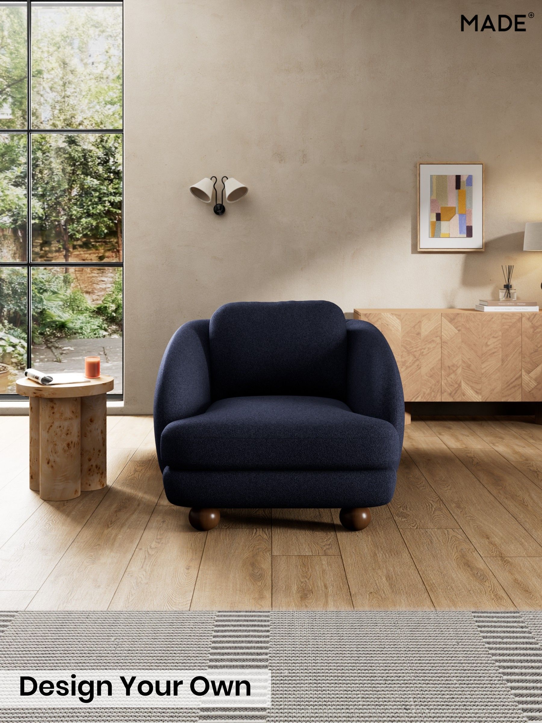 Soft Touch Boucle/Navy Blue - Madris By Made