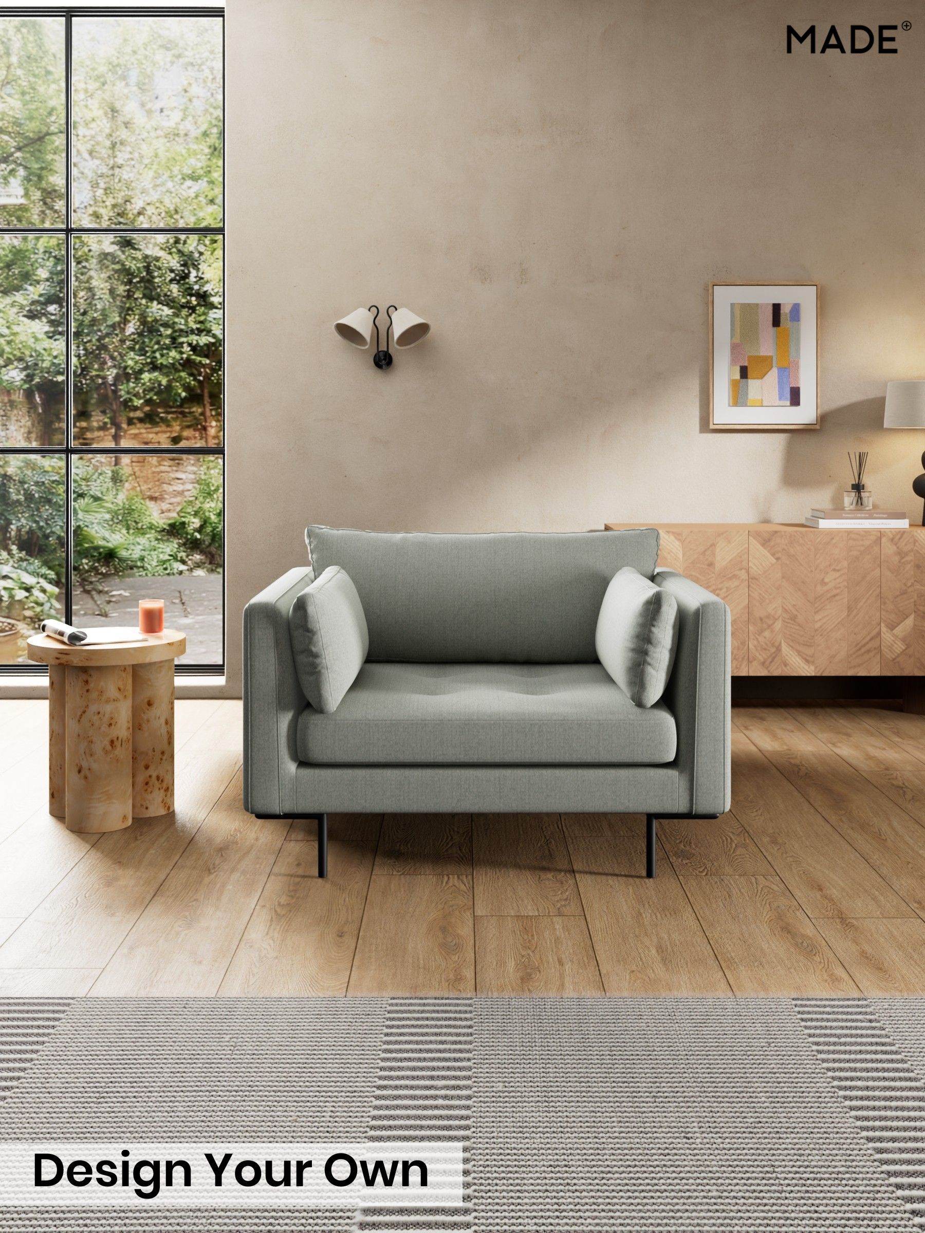 Textured Slub Weave/Pumice Grey - Harlow By Made