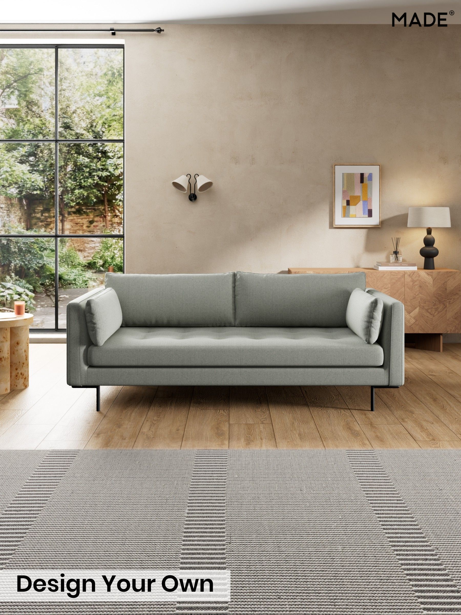 Textured Slub Weave/Pumice Grey - Harlow By Made